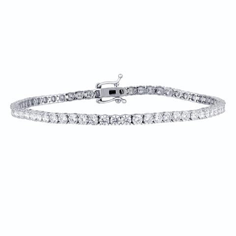 Certified 5 CTW Round VS Lab Grown 7" Tennis Bracelets 14KT Gold
