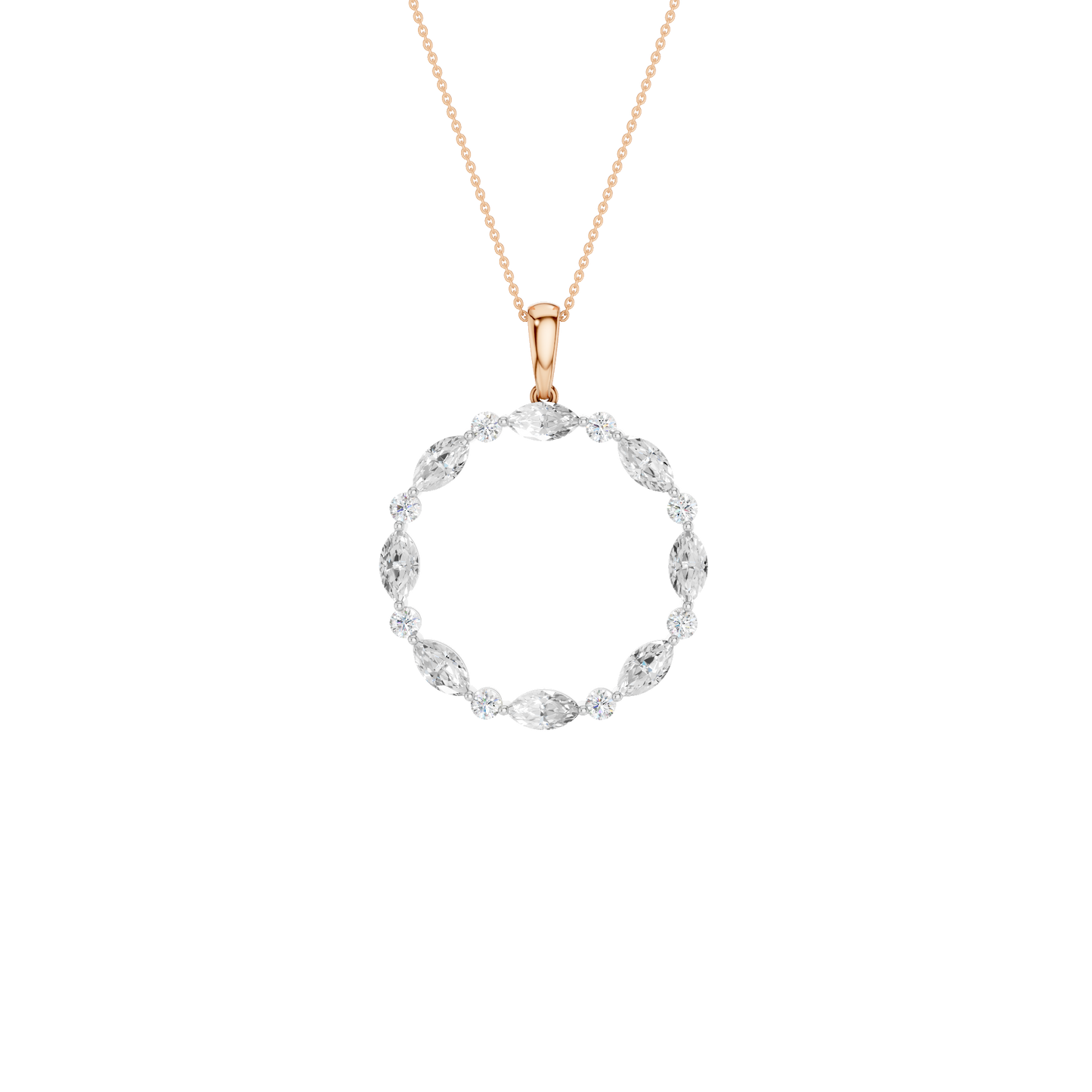 1.25ct Round & Marquise Certified Lab Diamond Pendant