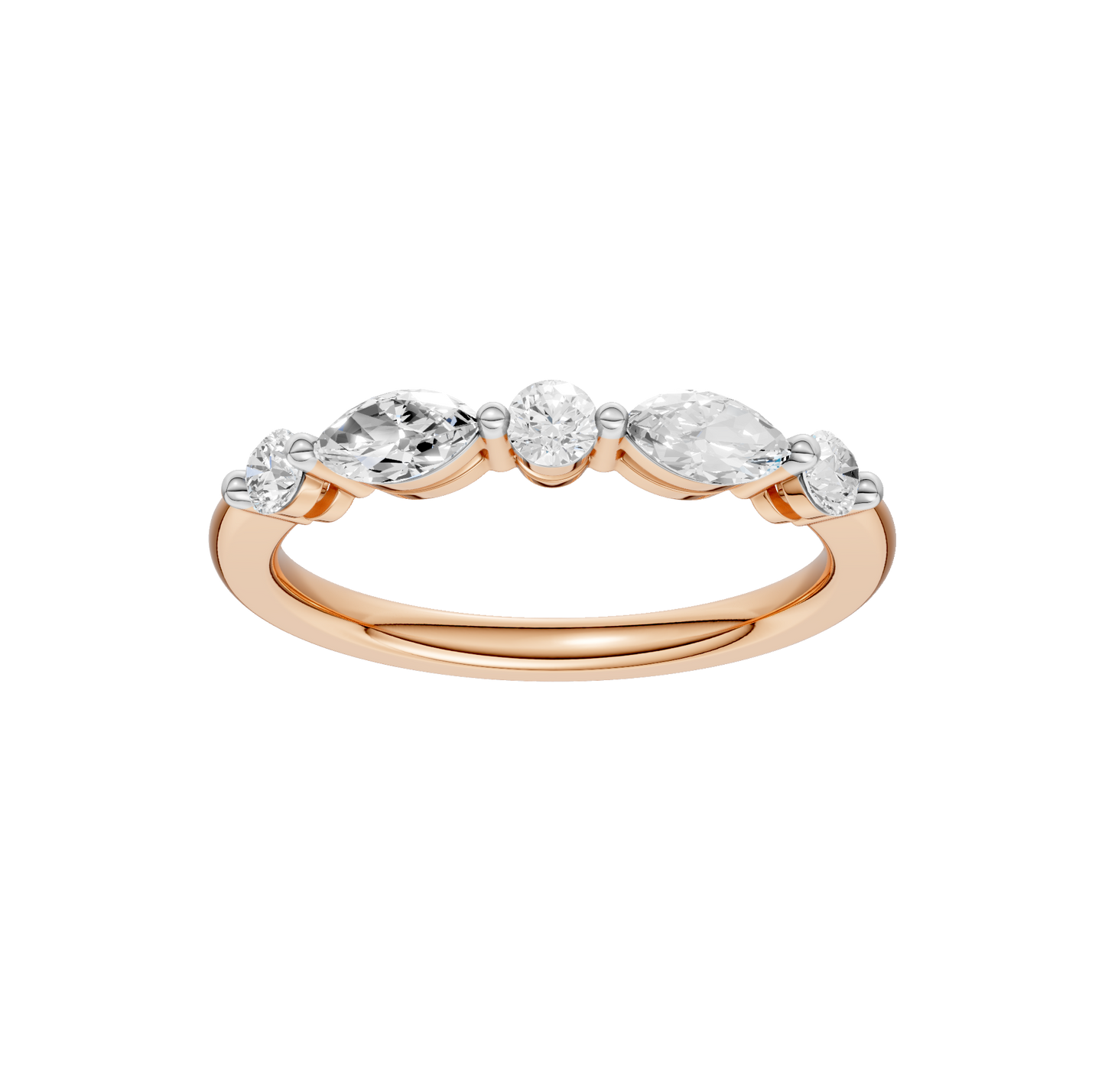 0.50ct Round & Marquise Certified Lab Diamond Ring