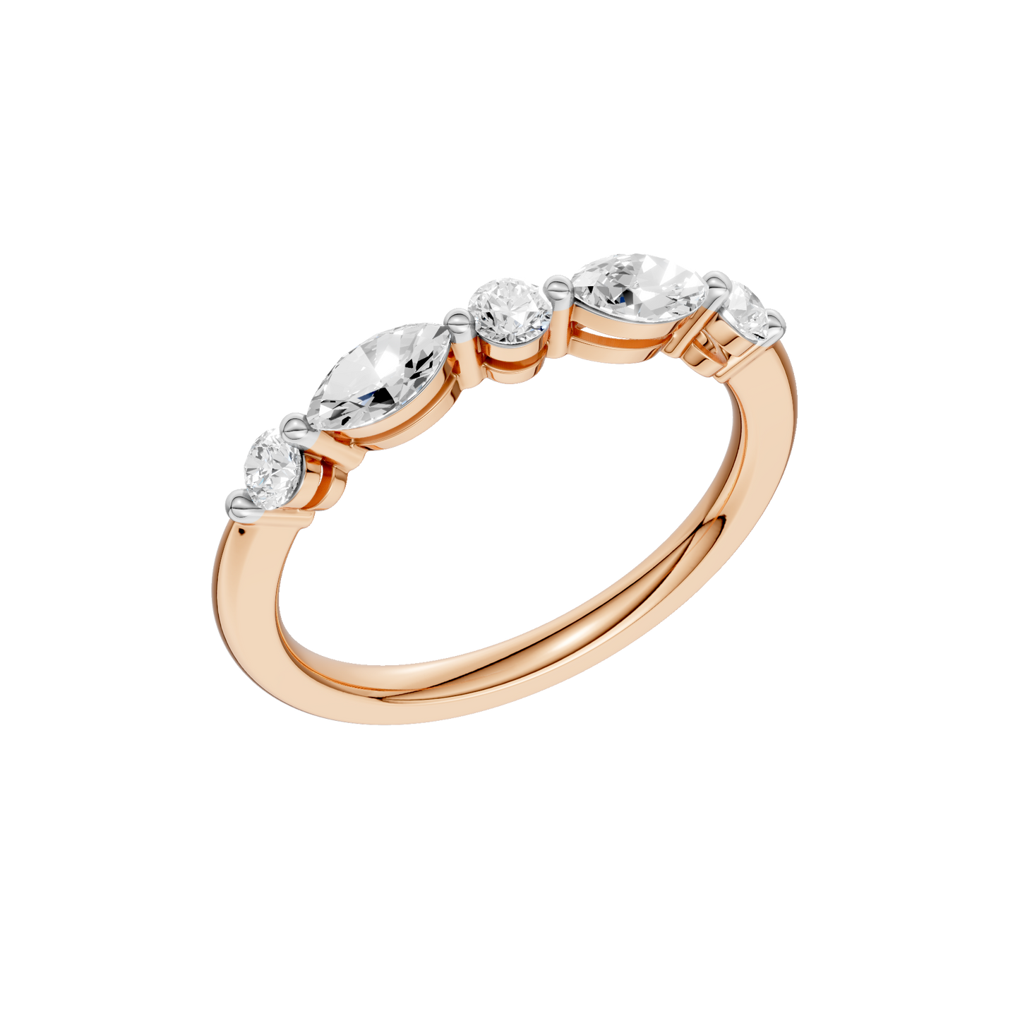 0.50ct Round & Marquise Certified Lab Diamond Ring