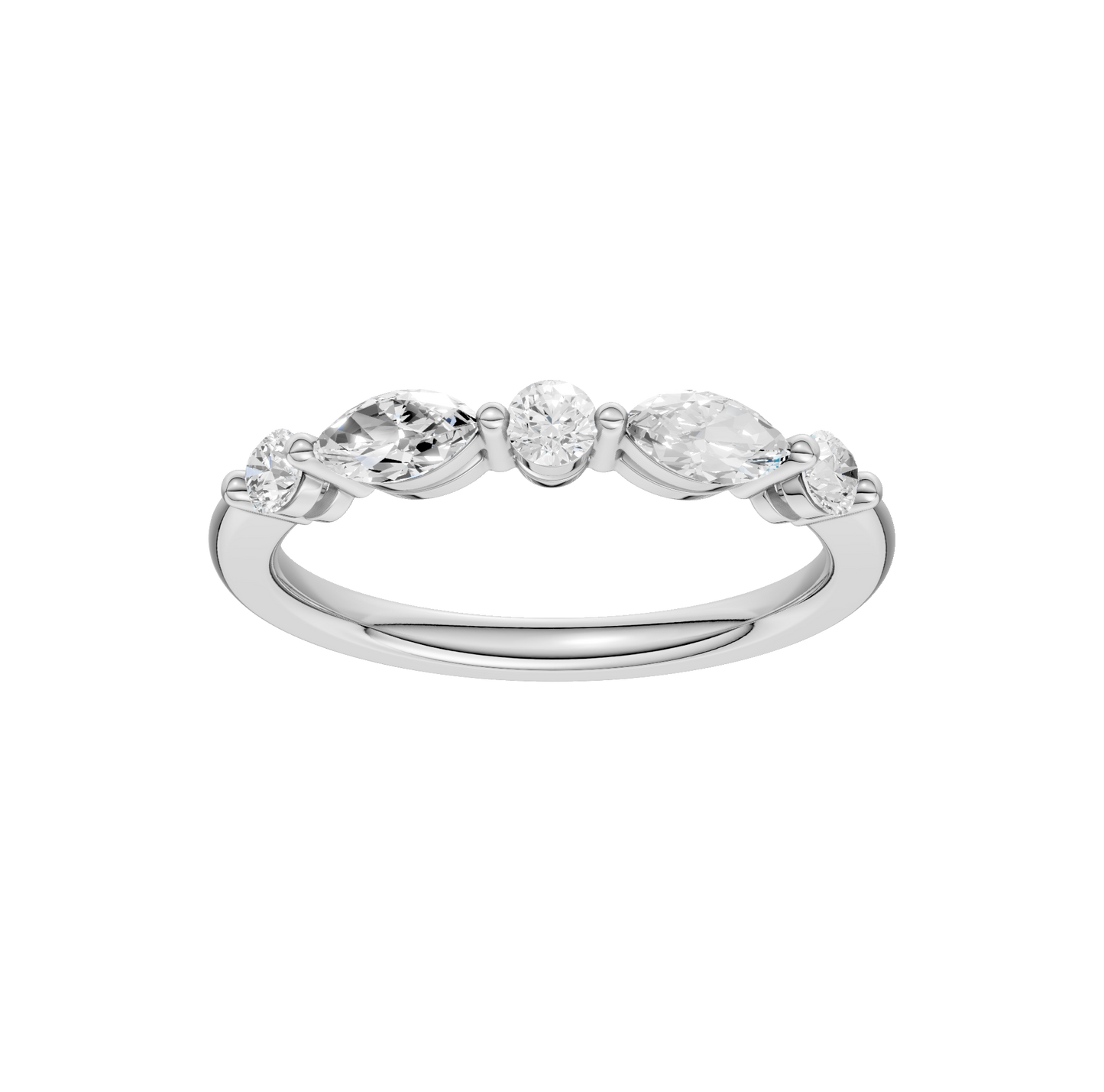 0.50ct Round & Marquise Certified Lab Diamond Ring
