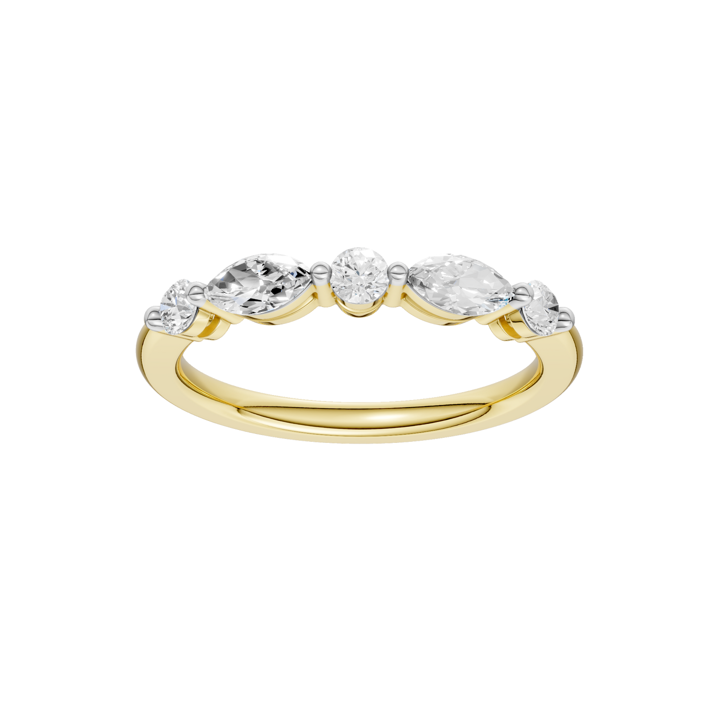 0.50ct Round & Marquise Certified Lab Diamond Ring