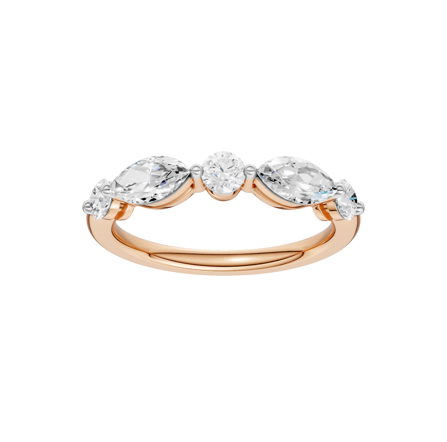 1.00ct Round & Marquise Certified Lab Diamond Ring