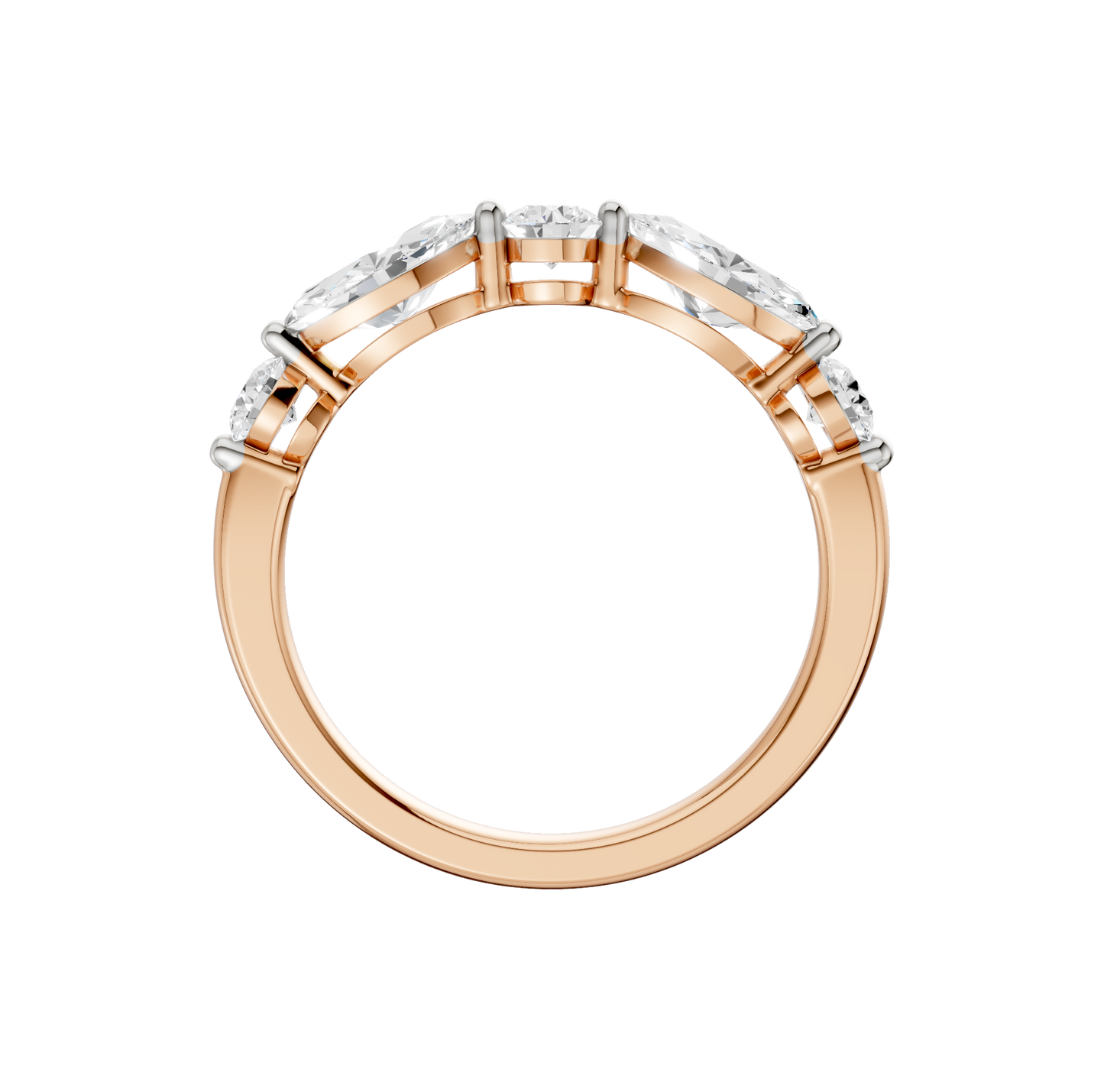 1.00ct Round & Marquise Certified Lab Diamond Ring
