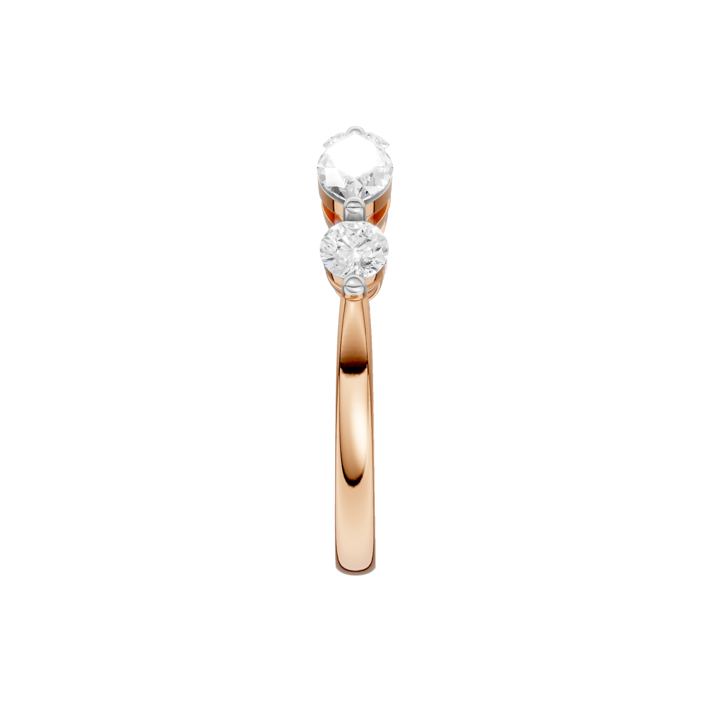 1.00ct Round & Marquise Certified Lab Diamond Ring