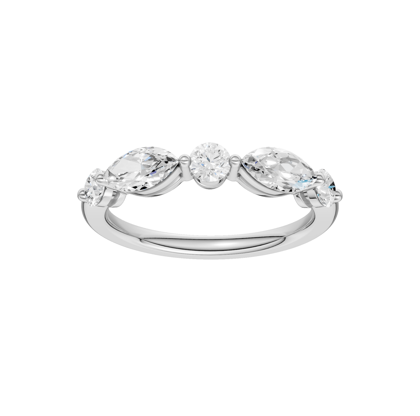 1.00ct Round & Marquise Certified Lab Diamond Ring
