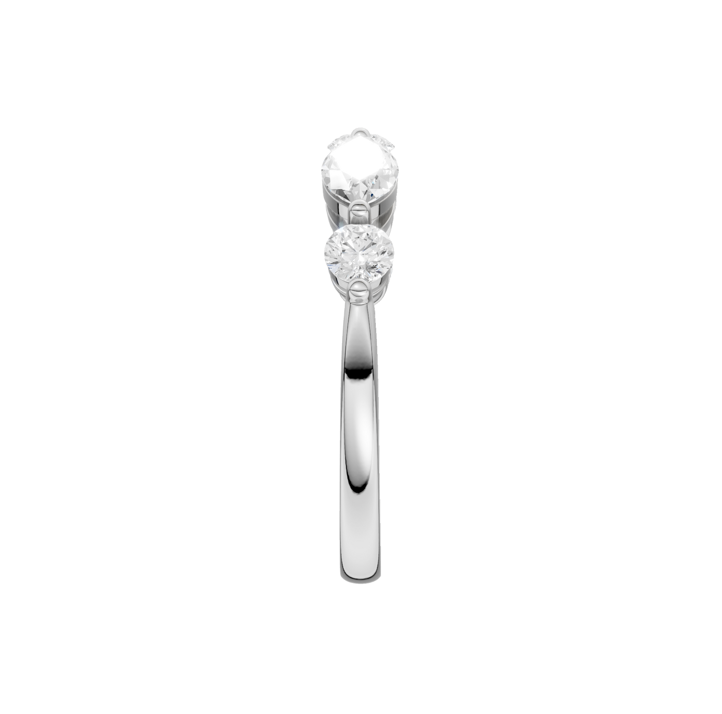 1.00ct Round & Marquise Certified Lab Diamond Ring