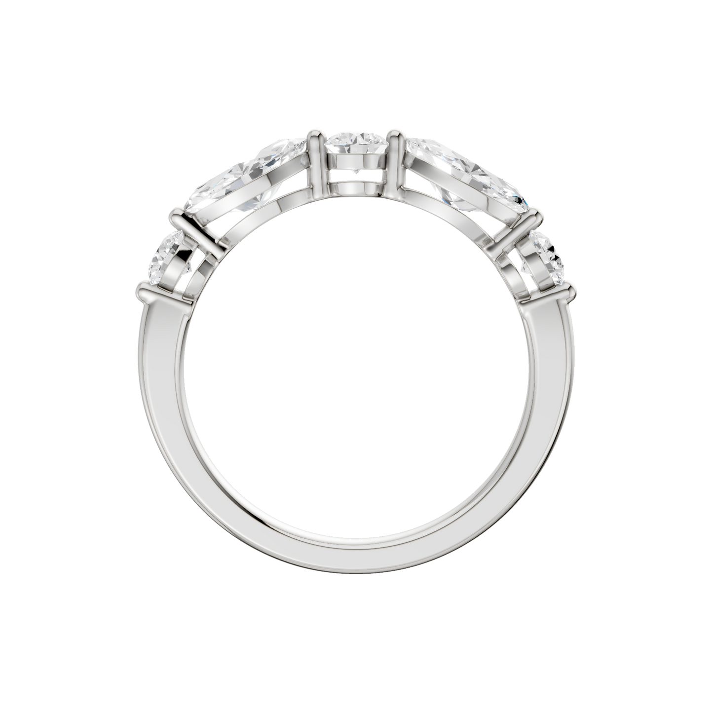 1.00ct Round & Marquise Certified Lab Diamond Ring