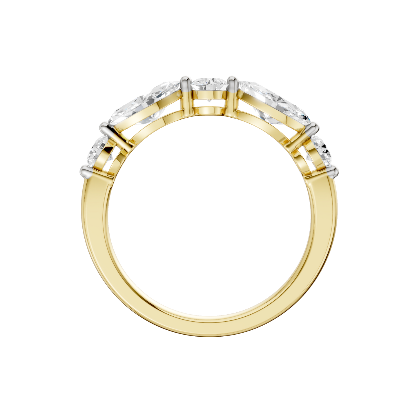 1.00ct Round & Marquise Certified Lab Diamond Ring