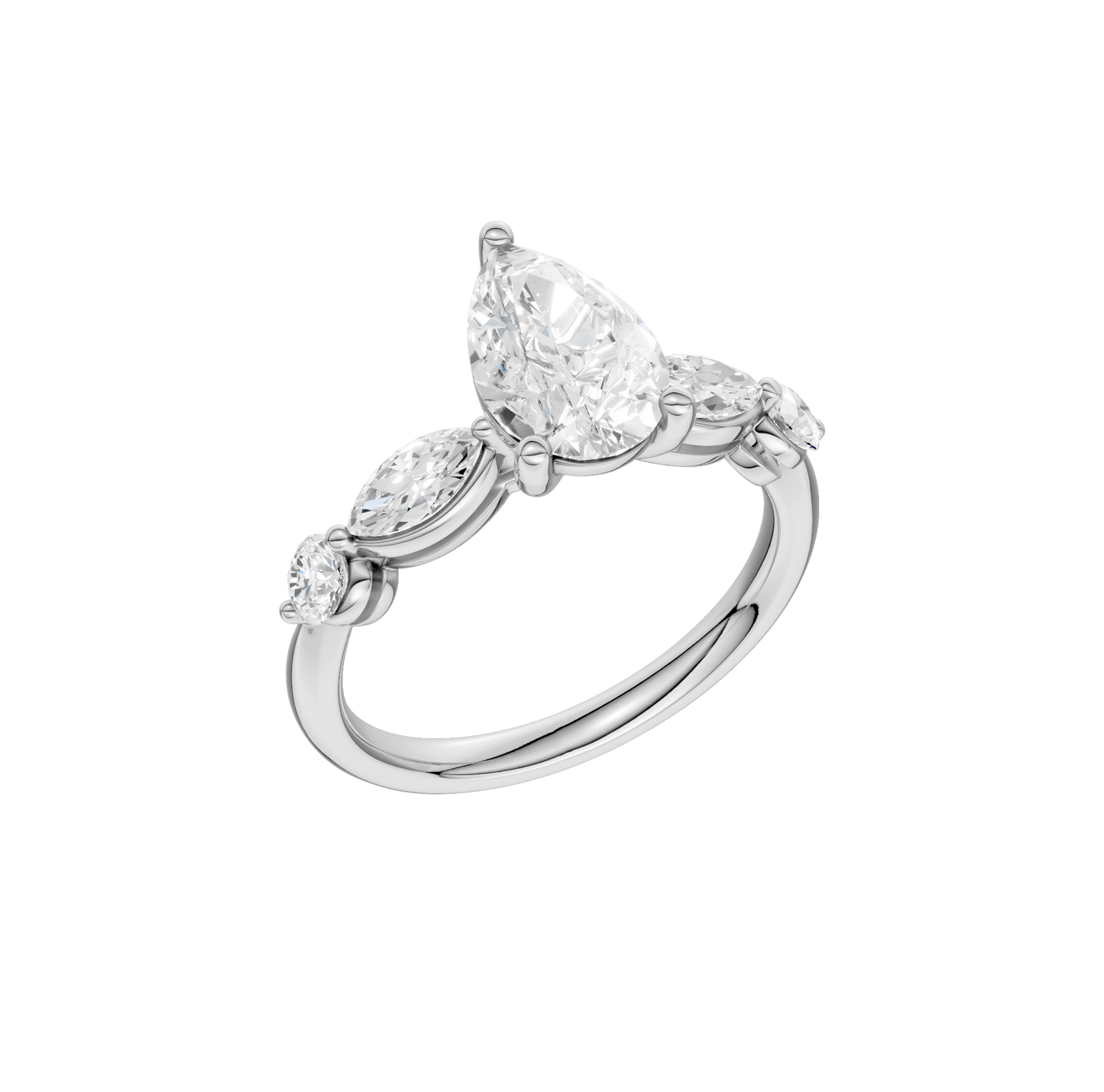 2.10ct Pear Certified Lab Diamond Ring