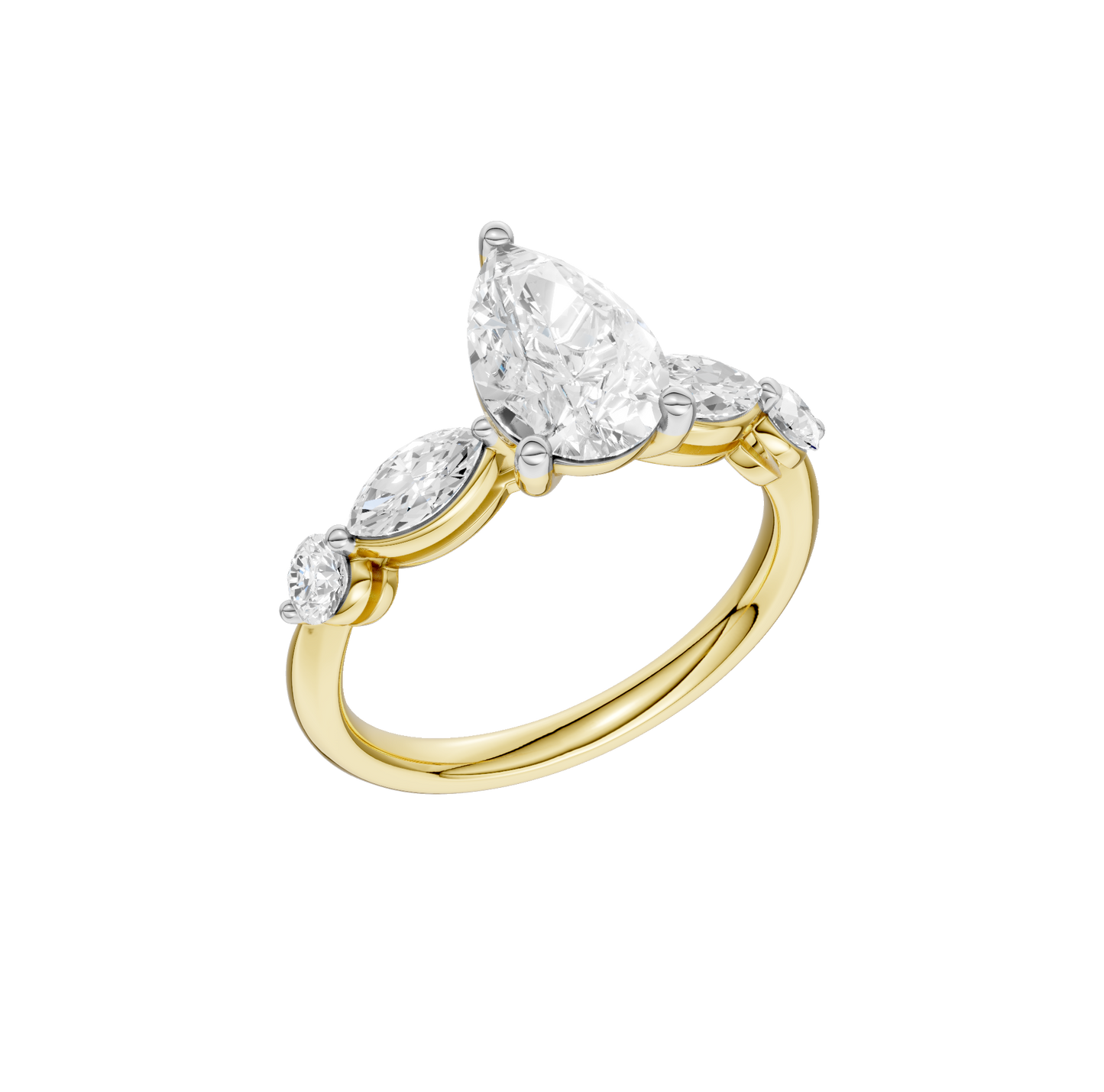 2.10ct Pear Certified Lab Diamond Ring