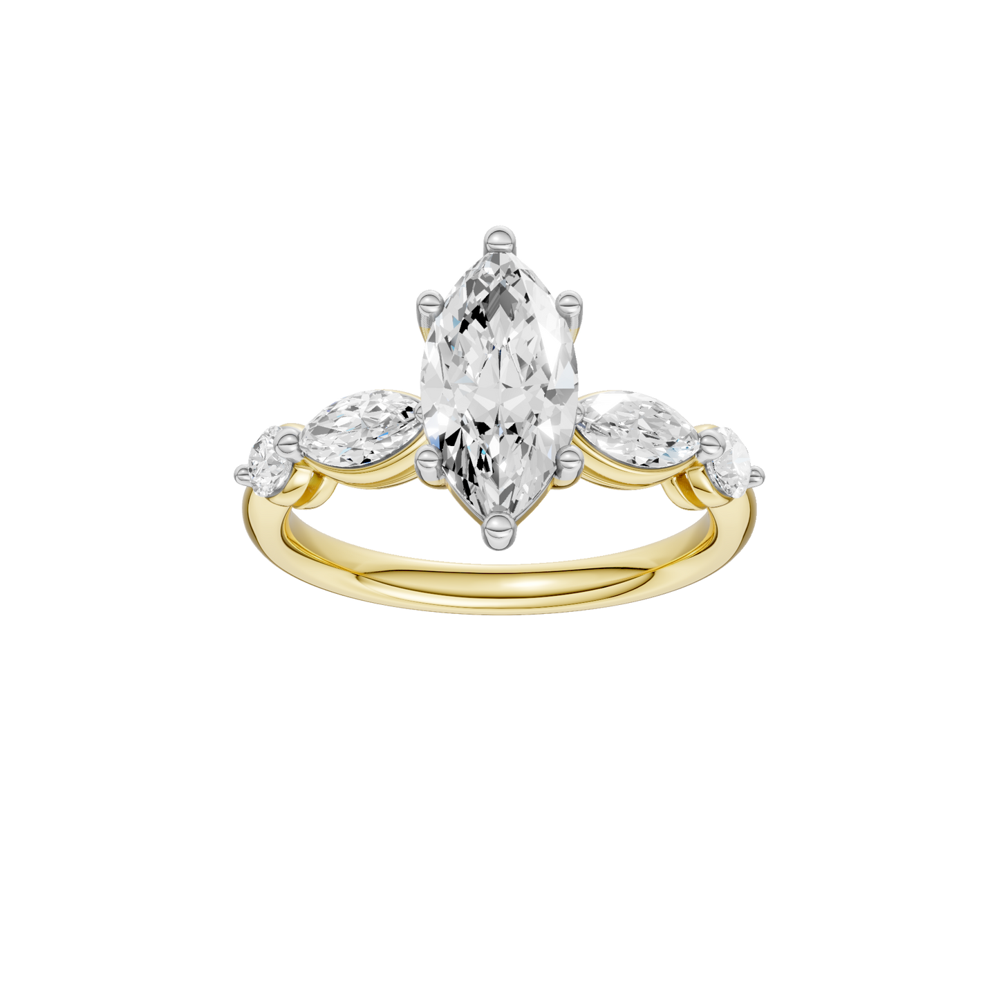 2.10ct Marquise Certified Lab Diamond Ring