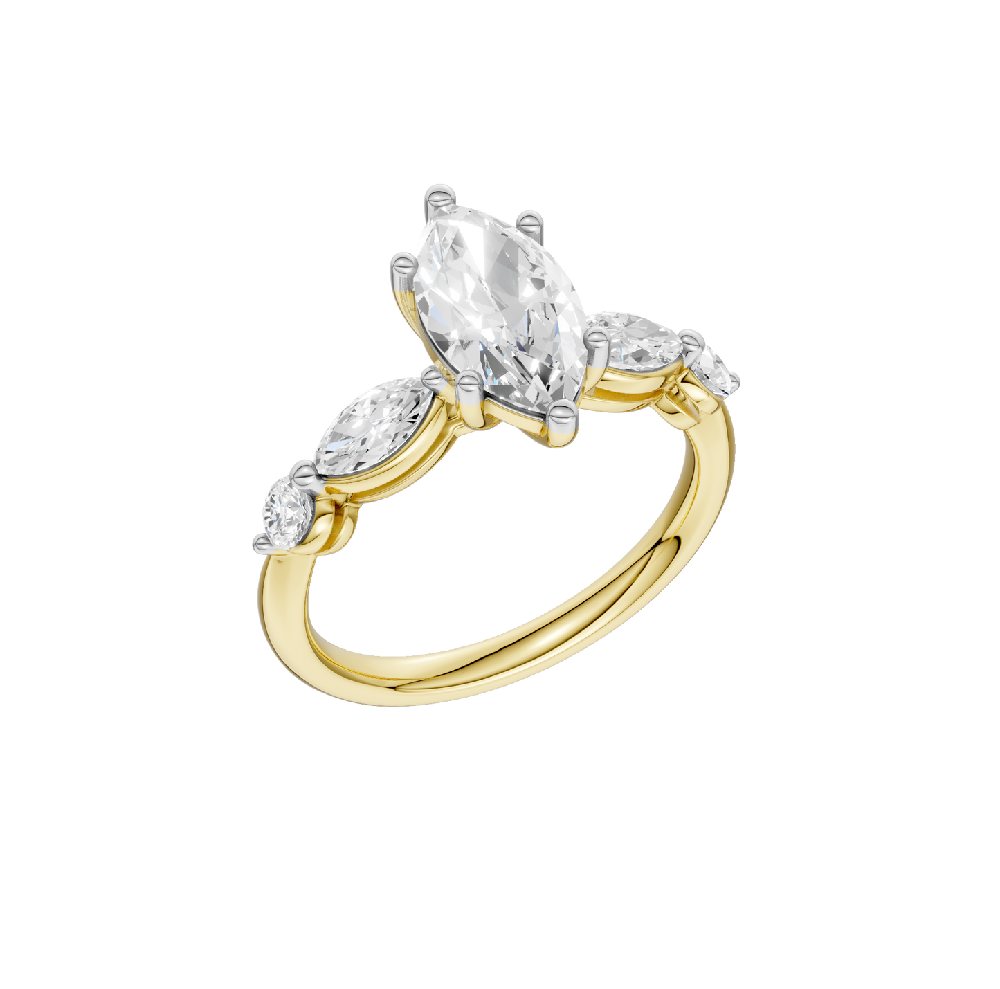 2.10ct Marquise Certified Lab Diamond Ring