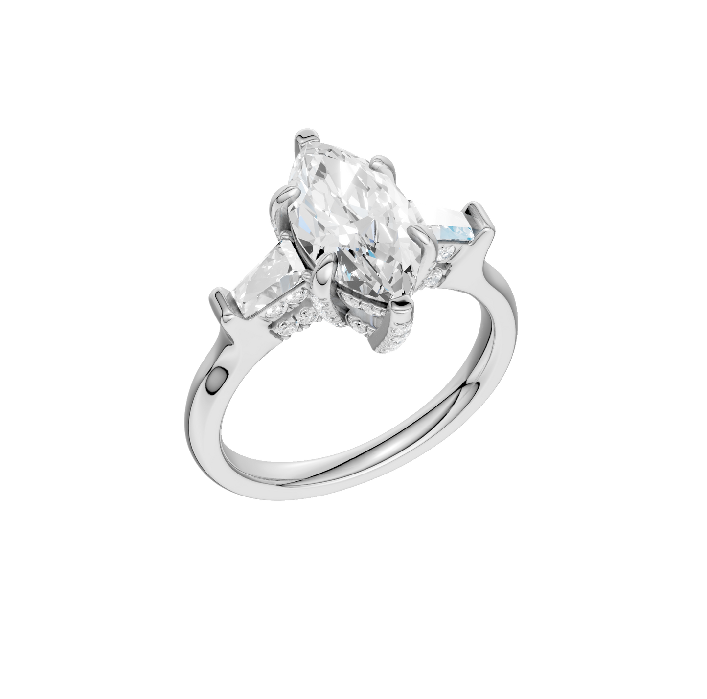 2.60ct Marquise Certified Lab Diamond Ring