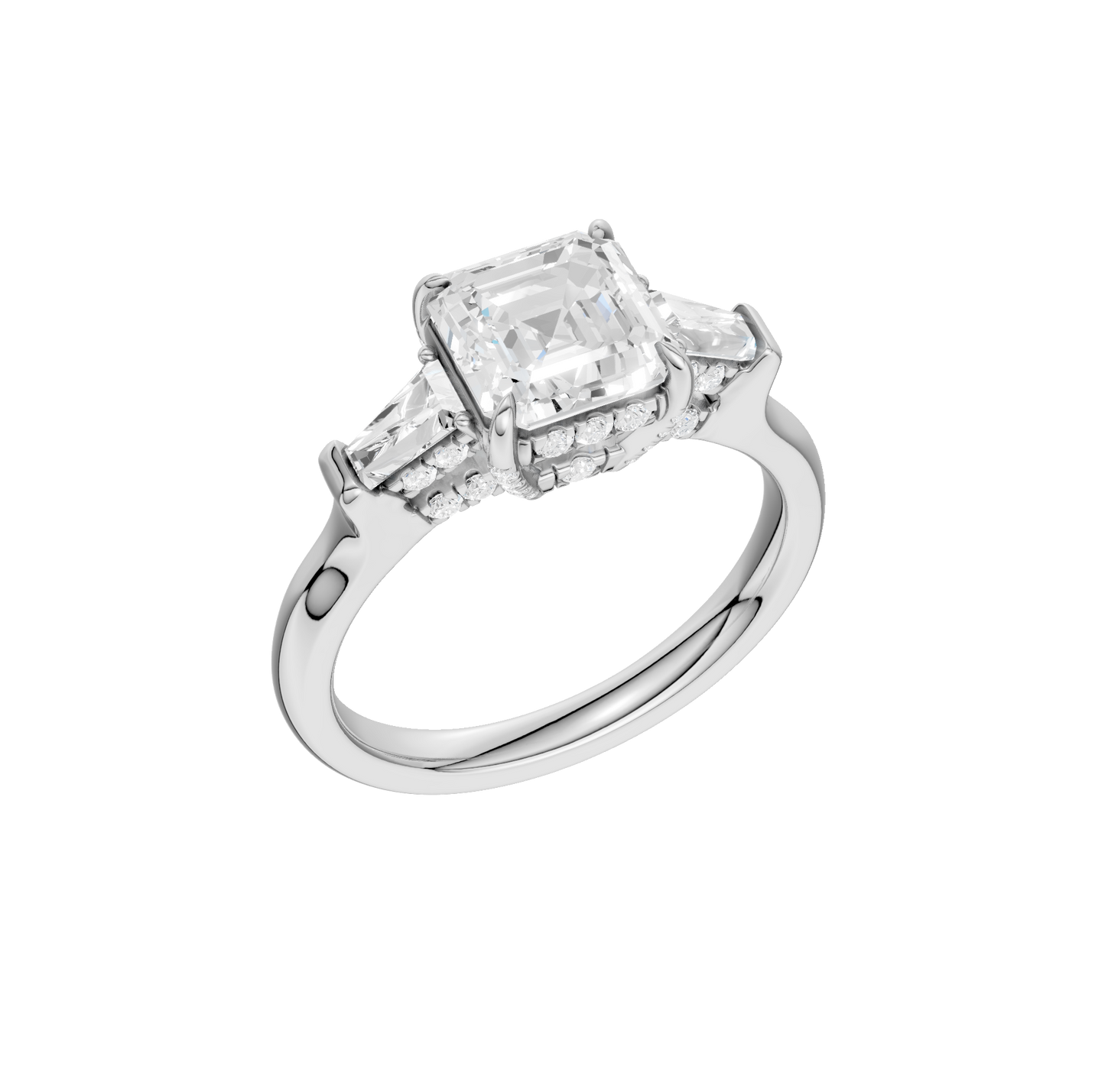 2.50ct Asscher Certified Lab Diamond Ring