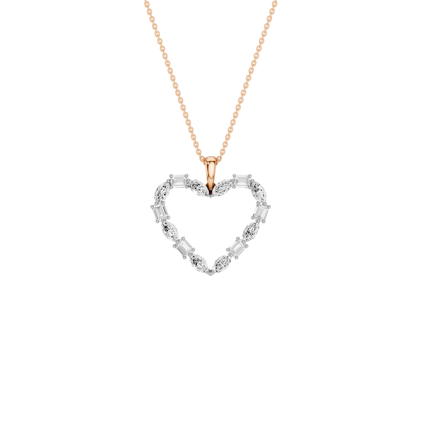 1.40ct Emerald & Marquise Certified Lab Diamond Pendant