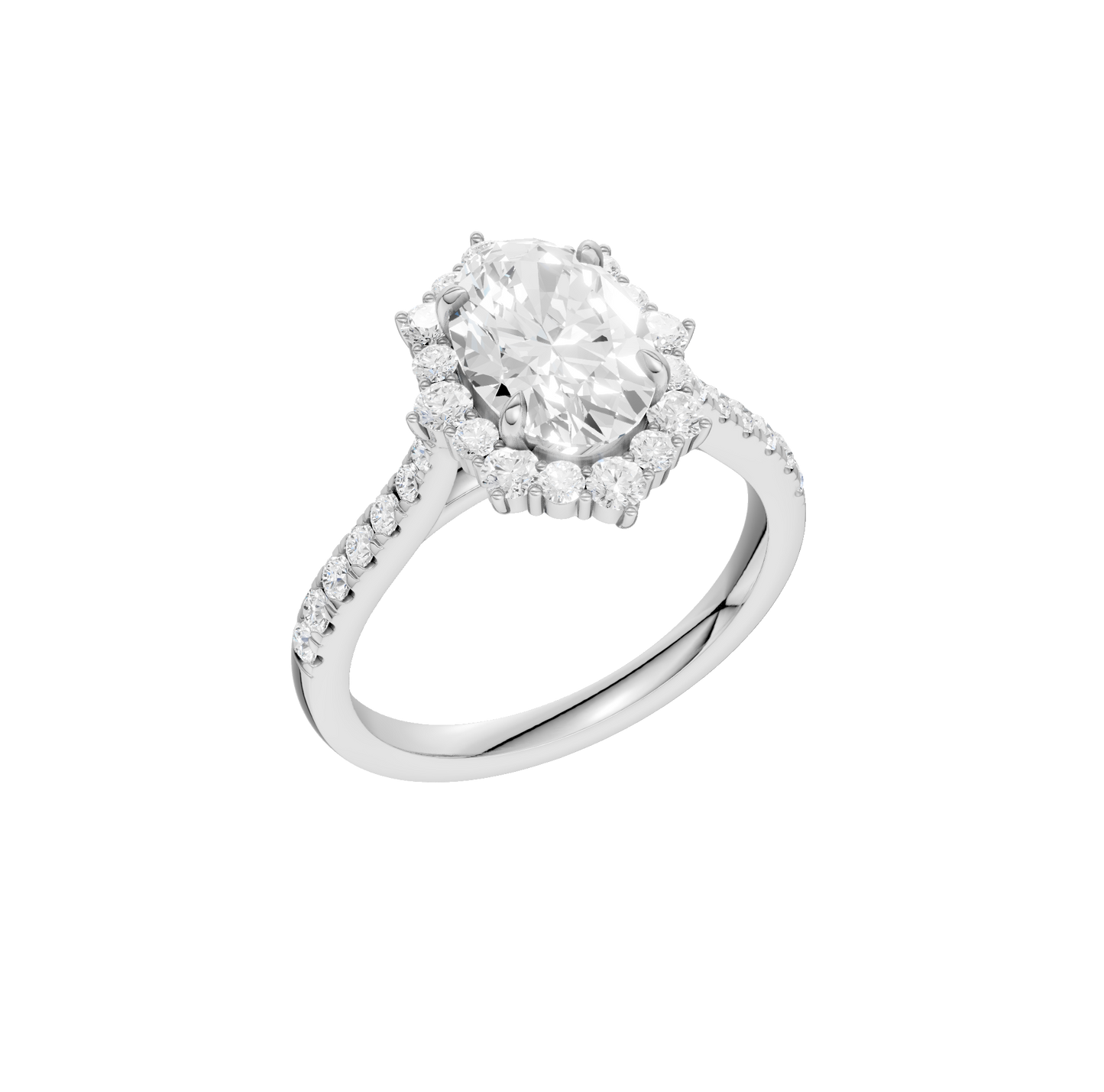 2.00ct Oval Certified Lab Diamond Ring