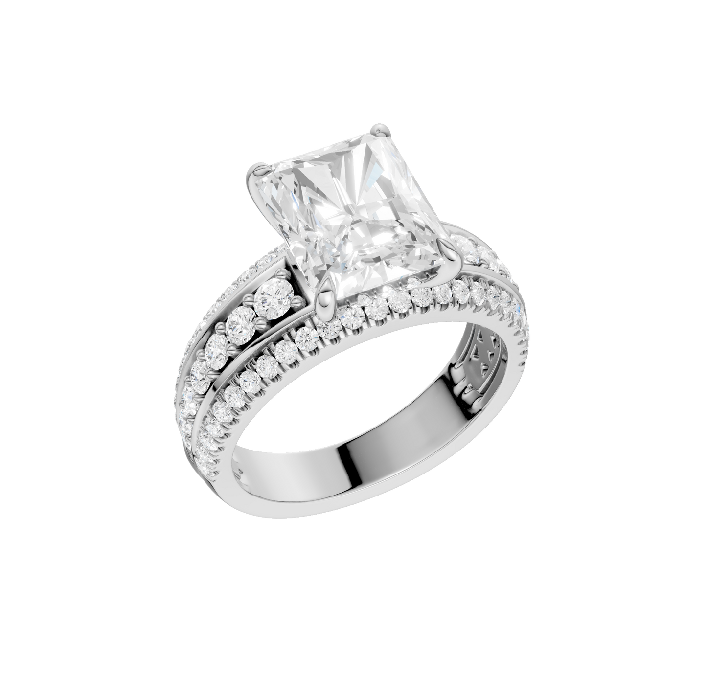 3.75ct Radiant Certified Lab Diamond Ring