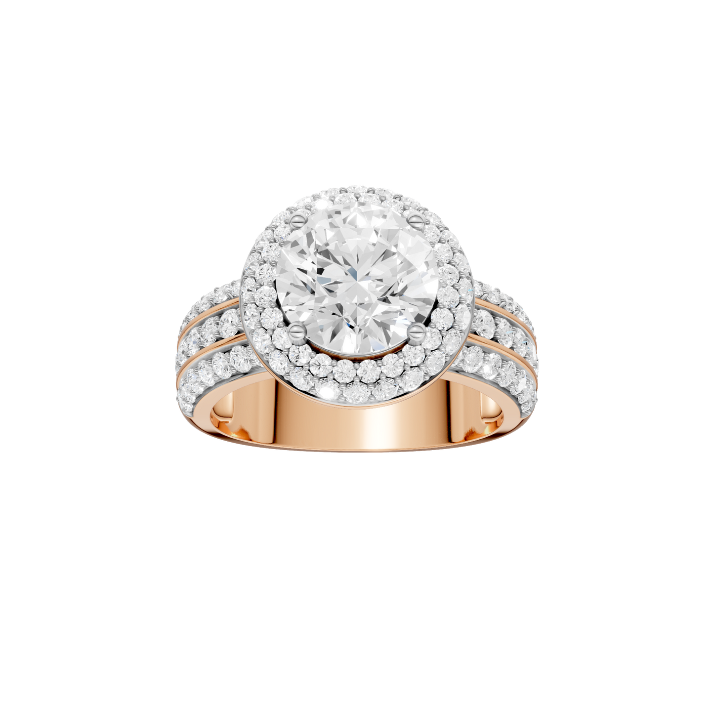 3.50ct Round Certified Lab Diamond Ring