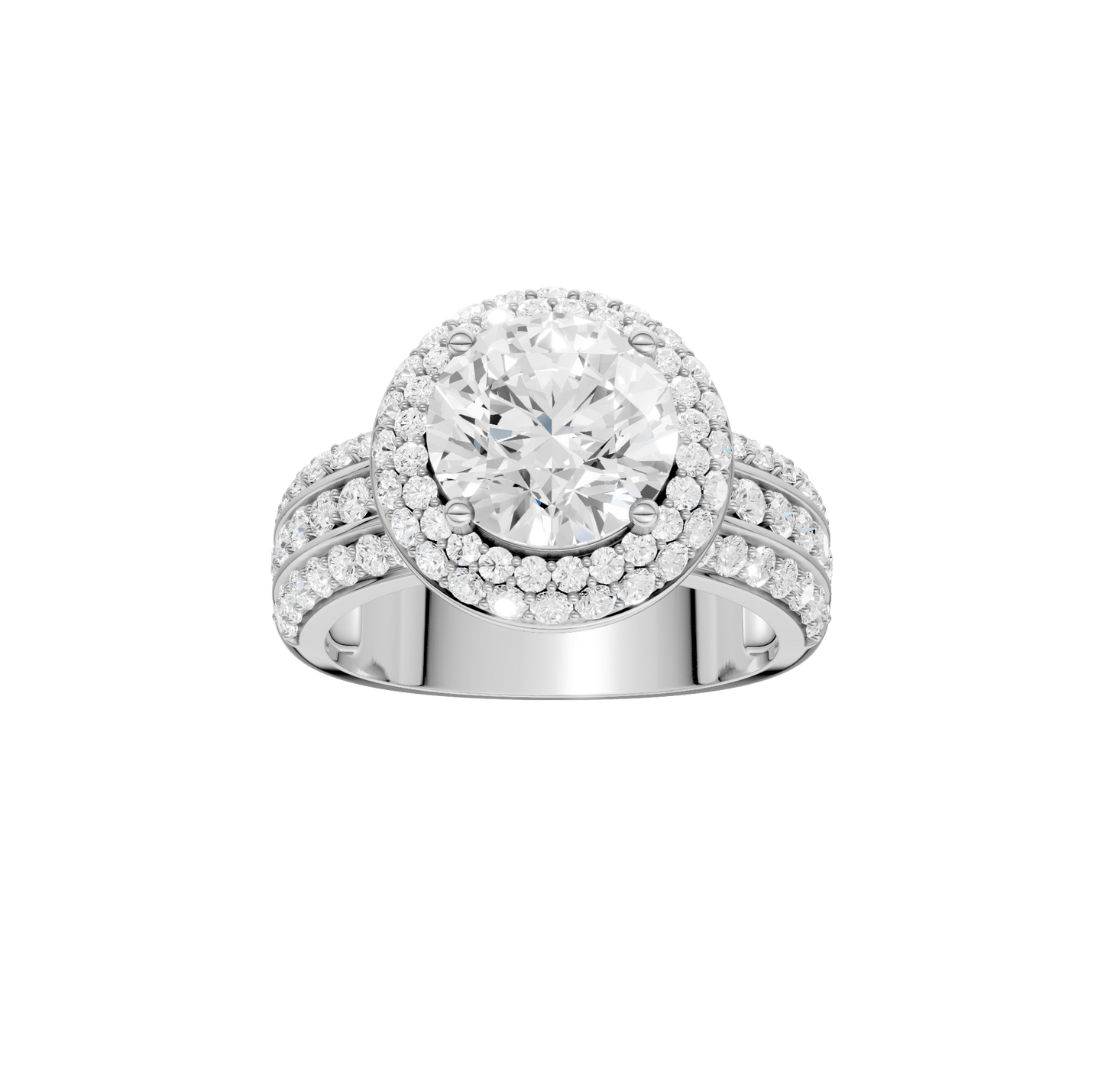 3.50ct Round Certified Lab Diamond Ring