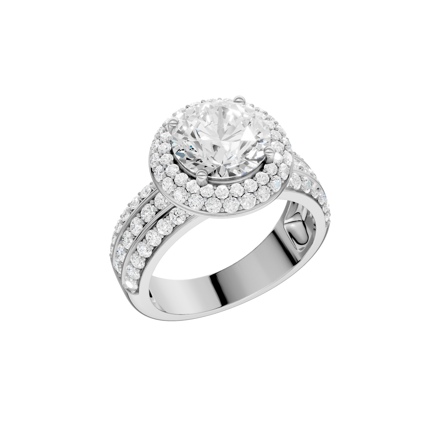 3.50ct Round Certified Lab Diamond Ring
