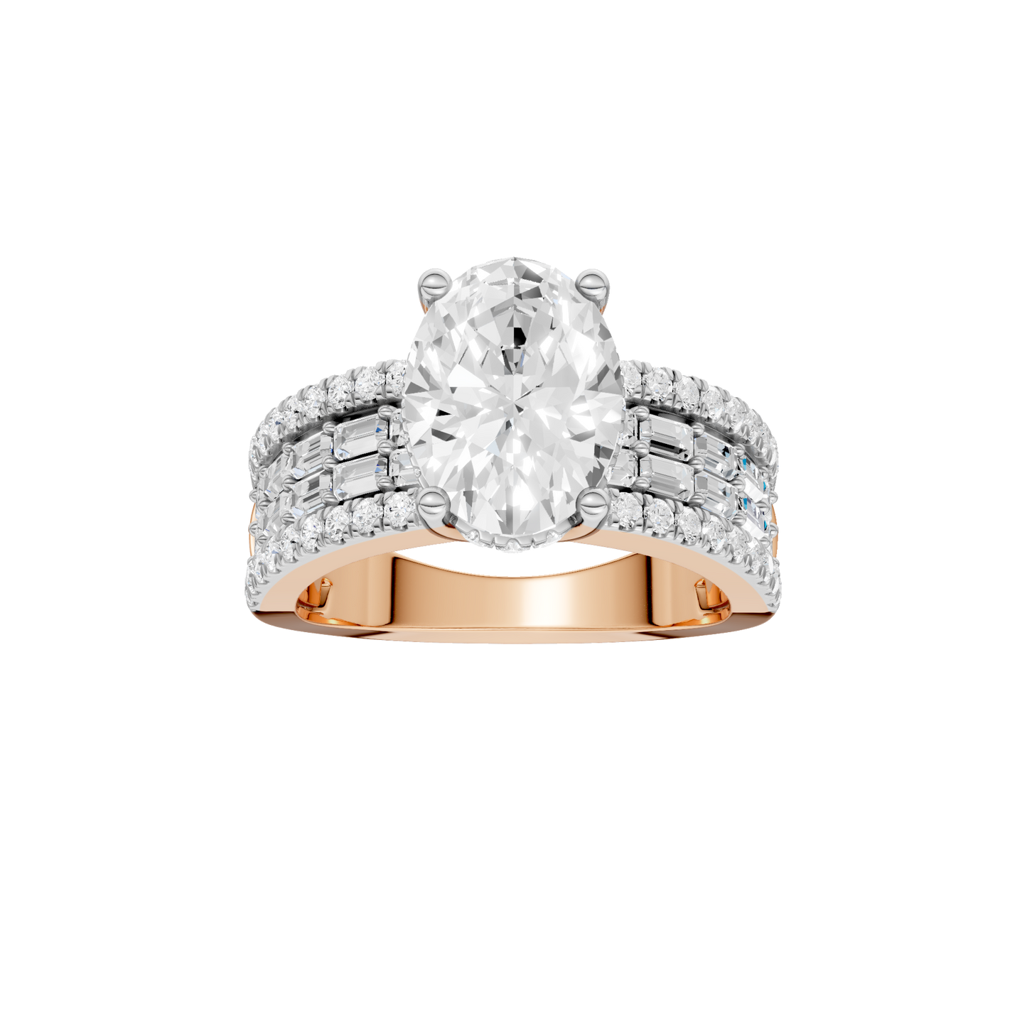 4.00ct Oval Certified Lab Diamond Ring