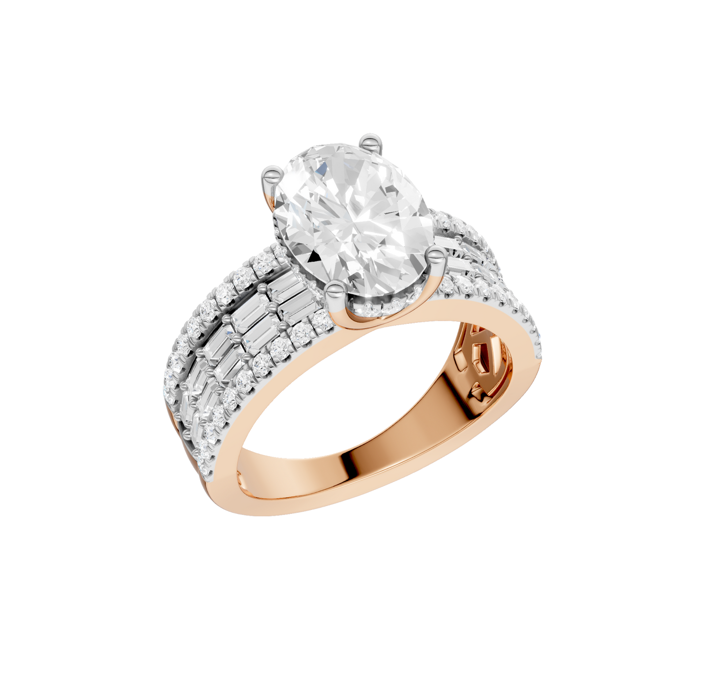 4.00ct Oval Certified Lab Diamond Ring