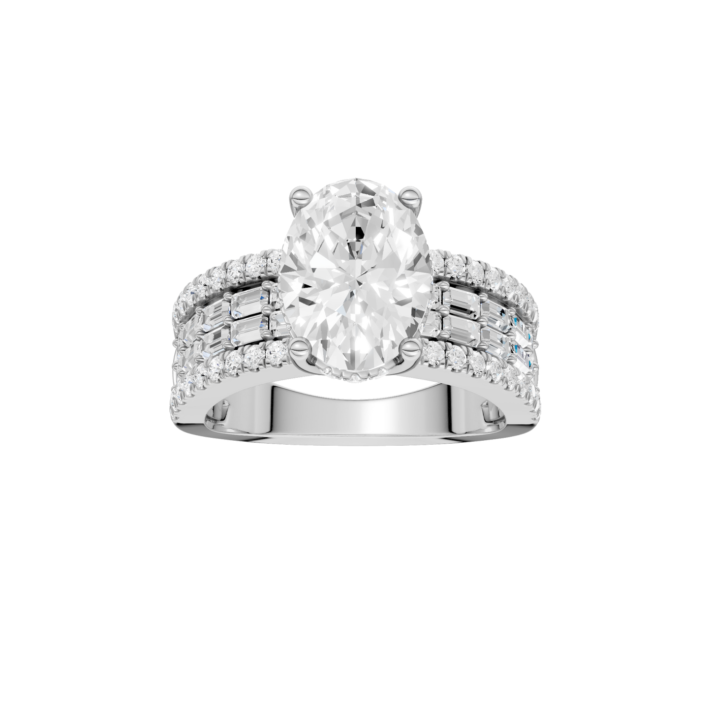 4.00ct Oval Certified Lab Diamond Ring