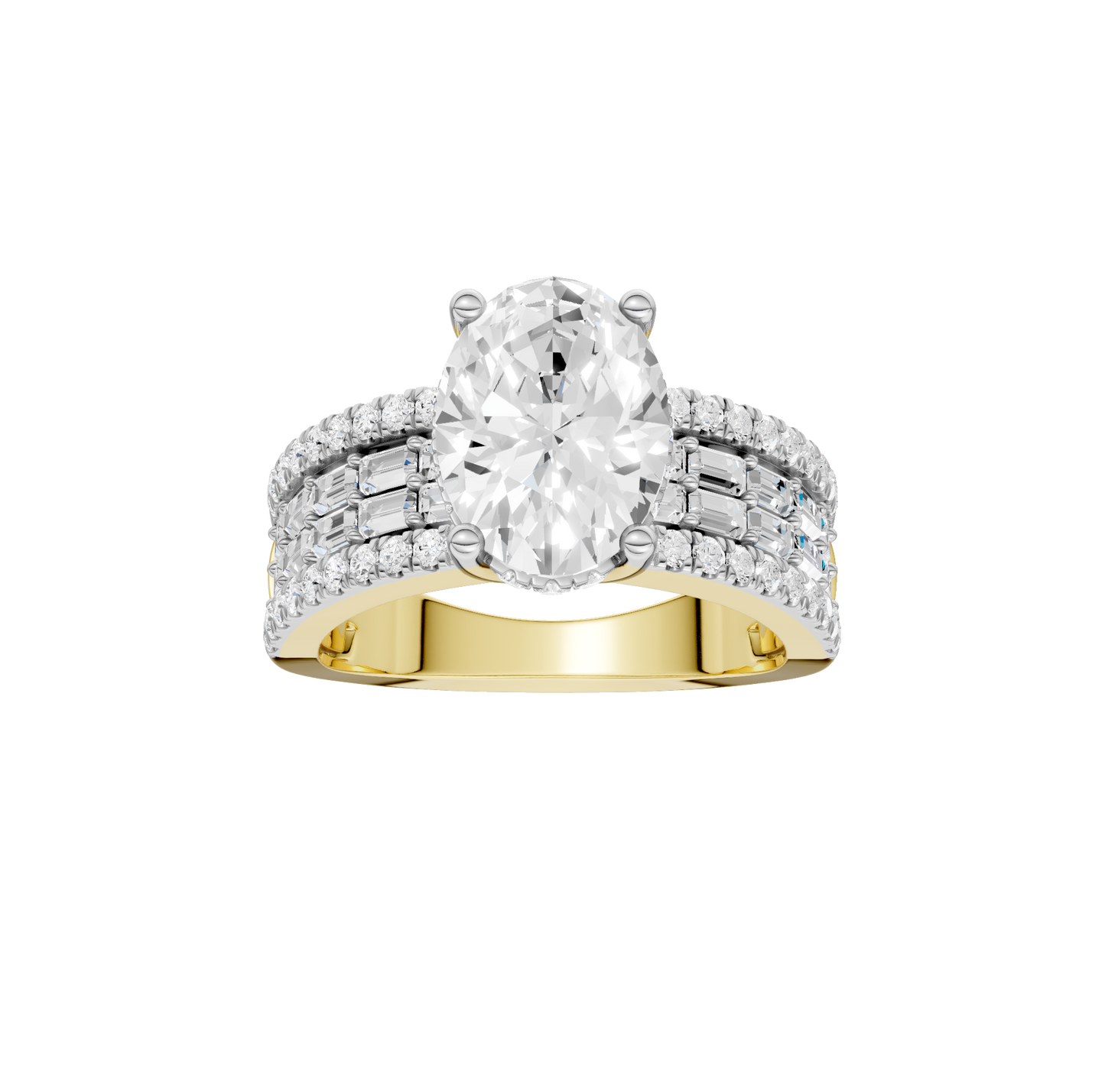 4.00ct Oval Certified Lab Diamond Ring