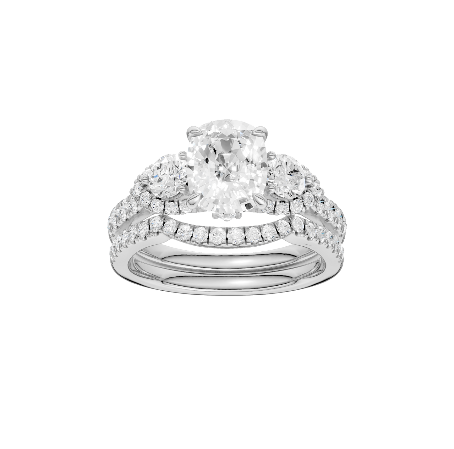 2.40ct Elongated Cushion Certified Lab Diamond Ring