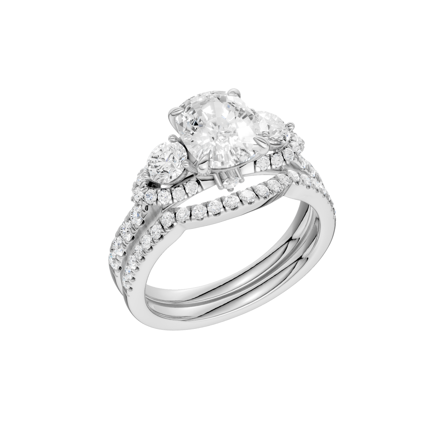 2.40ct Elongated Cushion Certified Lab Diamond Ring