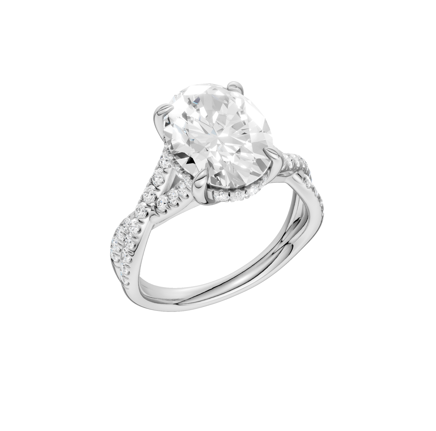 4.50ct Oval Certified Lab Diamond Ring
