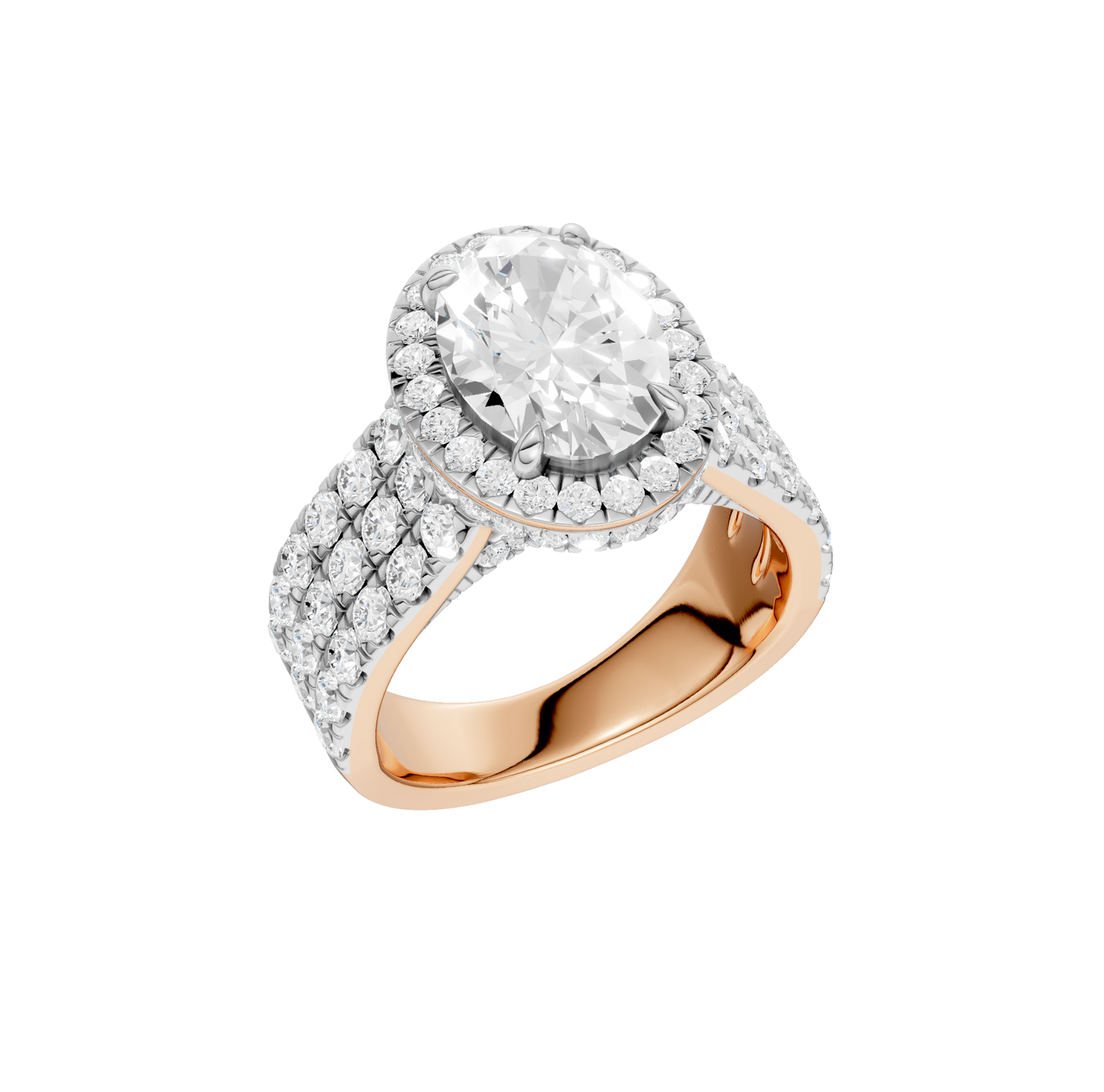5.00ct Oval Certified Lab Diamond Ring