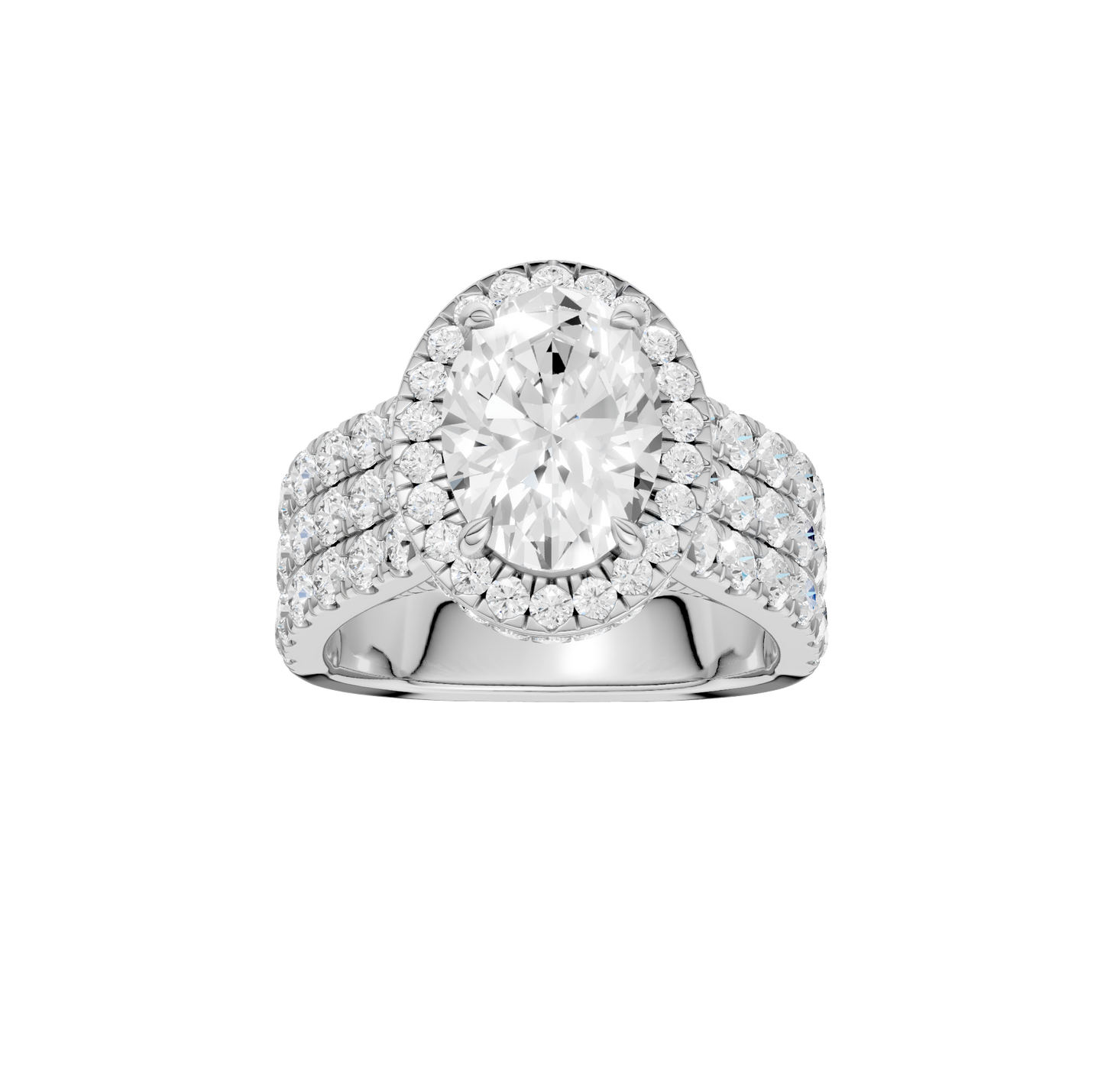 5.00ct Oval Certified Lab Diamond Ring