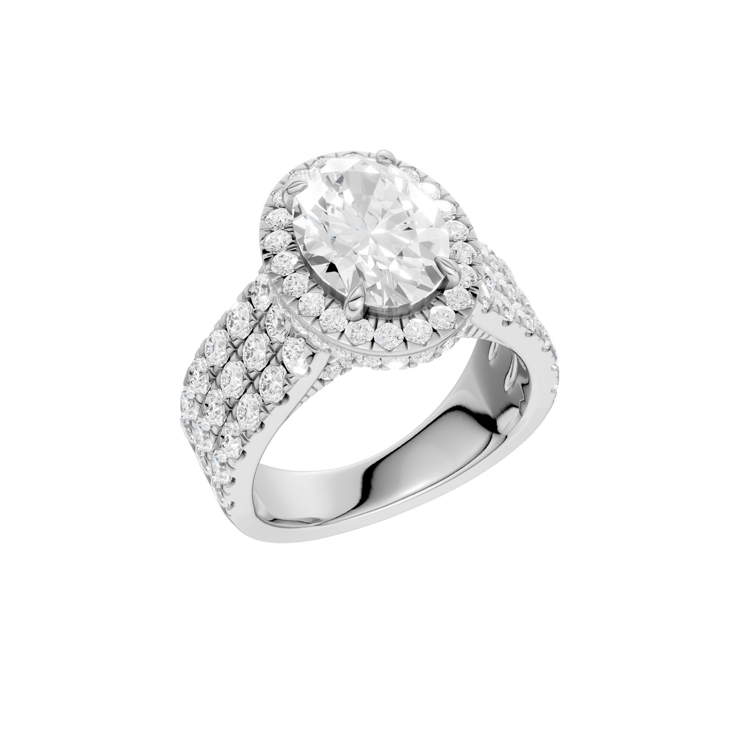 5.00ct Oval Certified Lab Diamond Ring