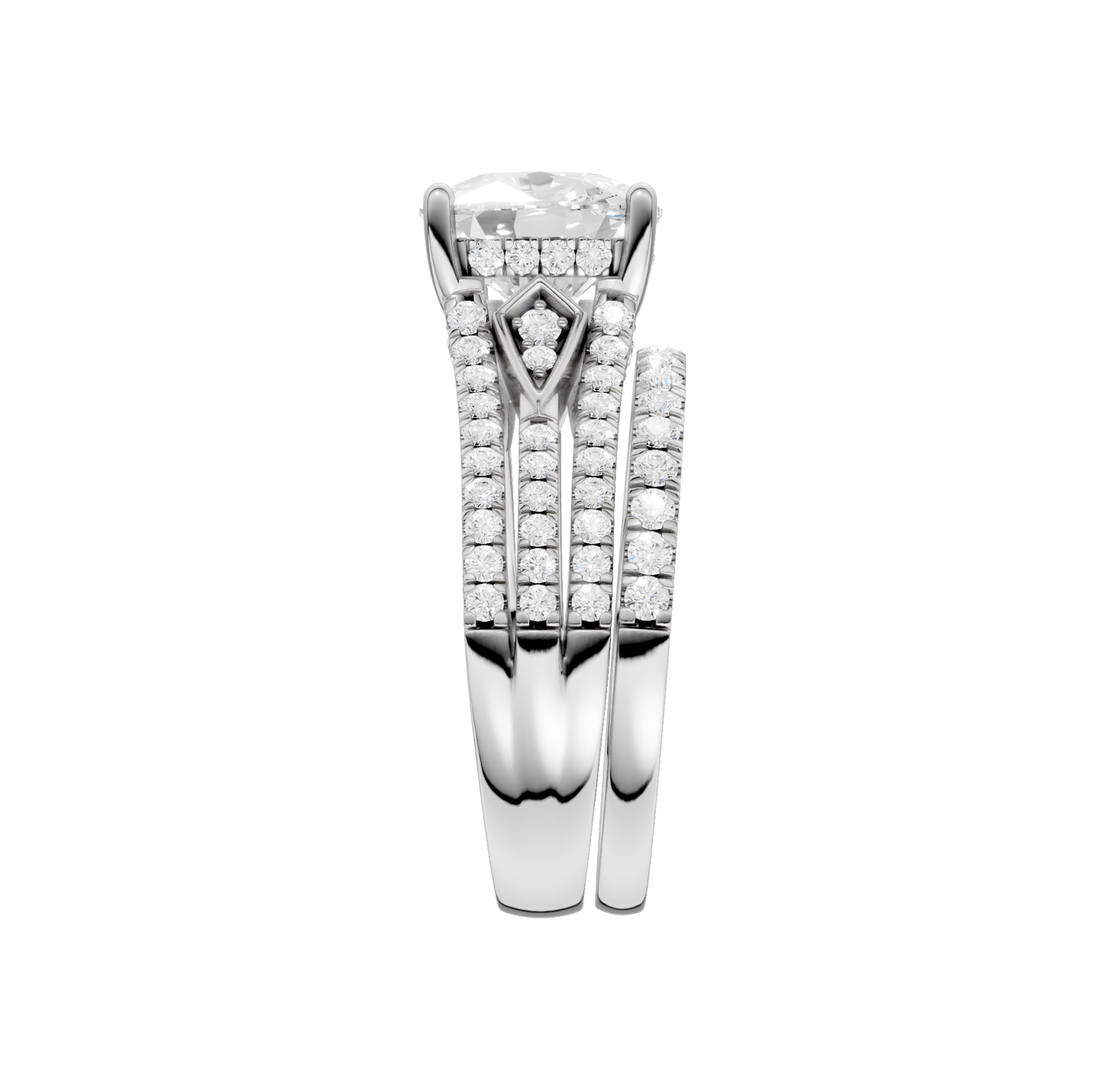 2.75ct Elongated Cushion Certified Lab Diamond Ring