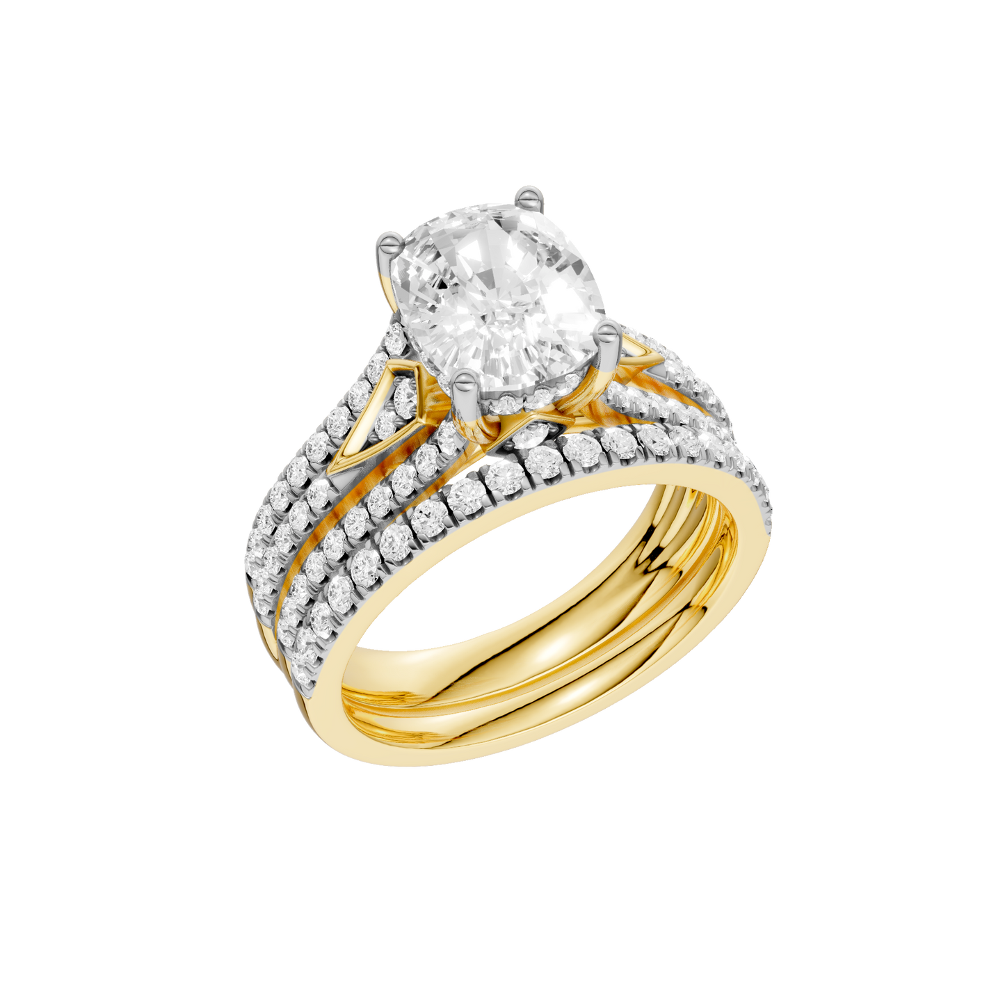 2.75ct Elongated Cushion Certified Lab Diamond Ring