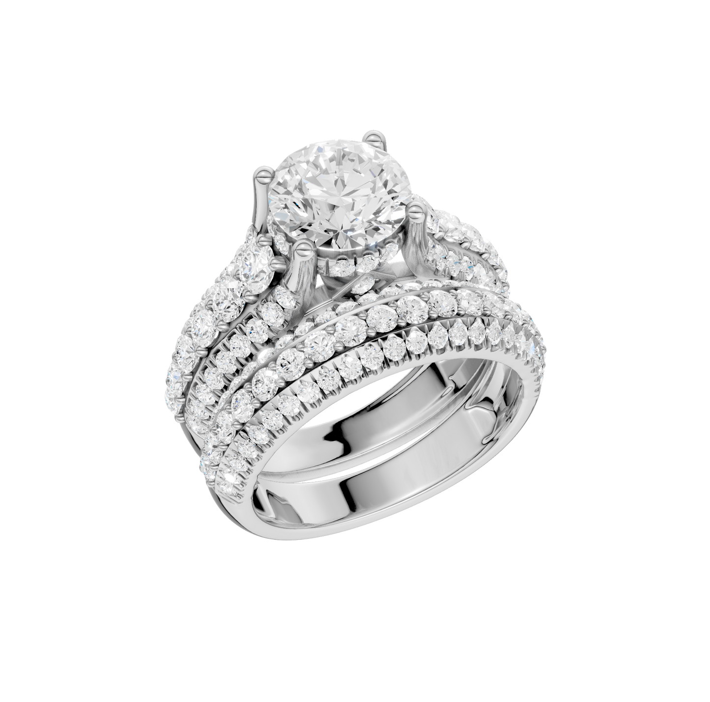 3.50ct Round Certified Lab Diamond Ring