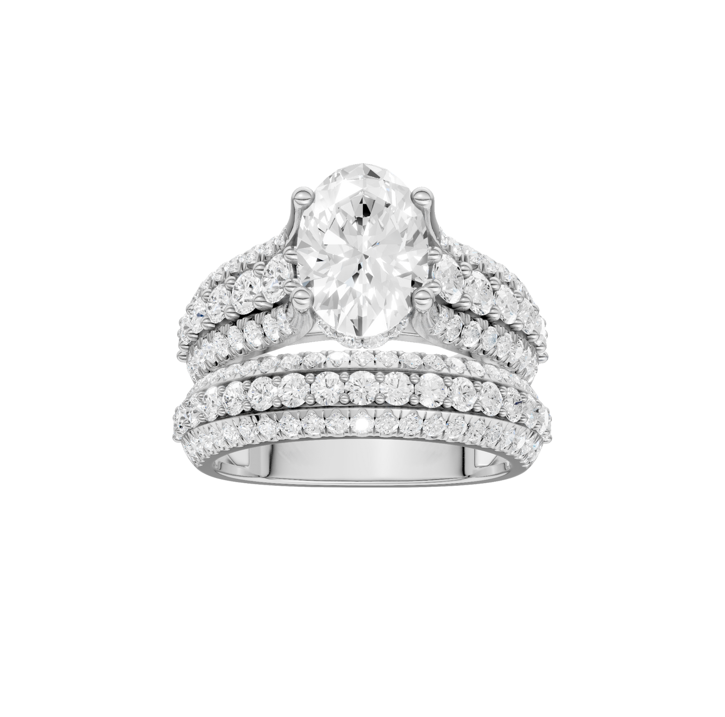 3.50ct Oval Certified Lab Diamond Ring