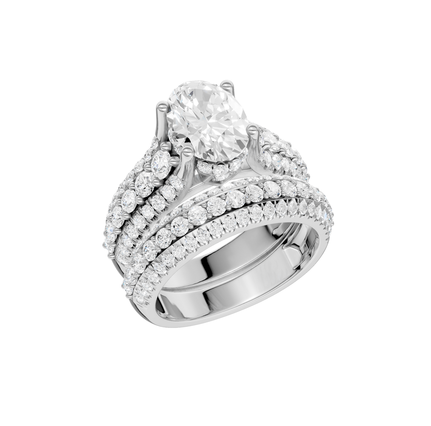 3.50ct Oval Certified Lab Diamond Ring