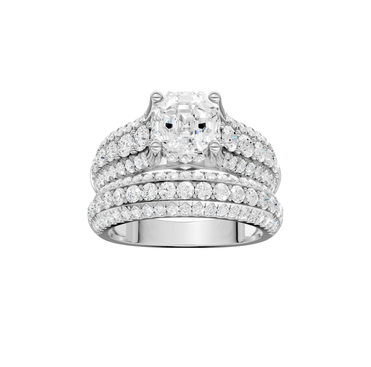 3.50ct Asscher Certified Lab Diamond Ring