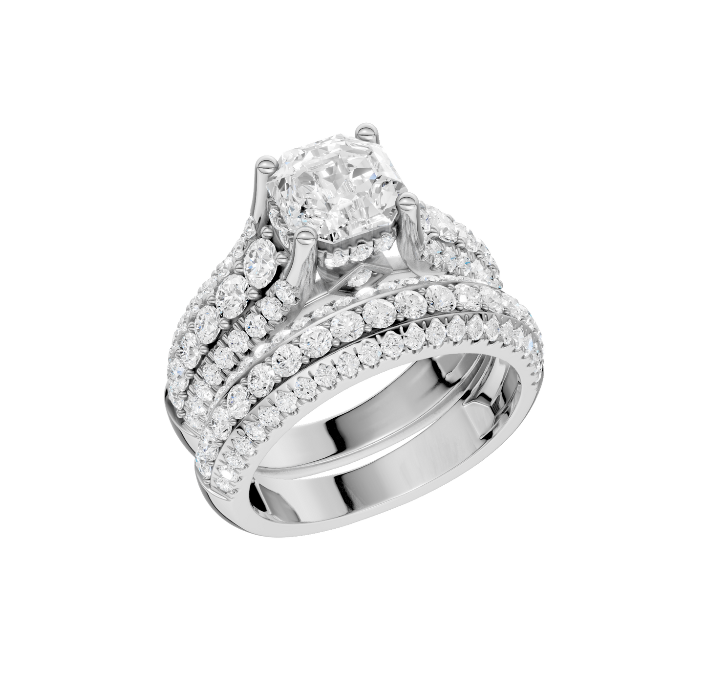 3.50ct Asscher Certified Lab Diamond Ring