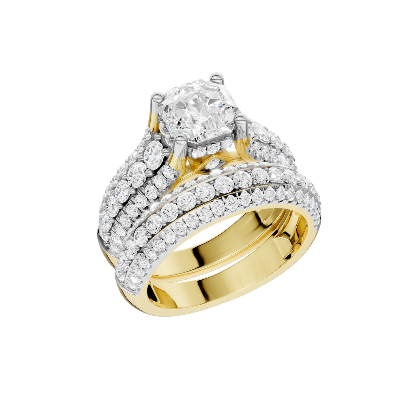 3.50ct Asscher Certified Lab Diamond Ring