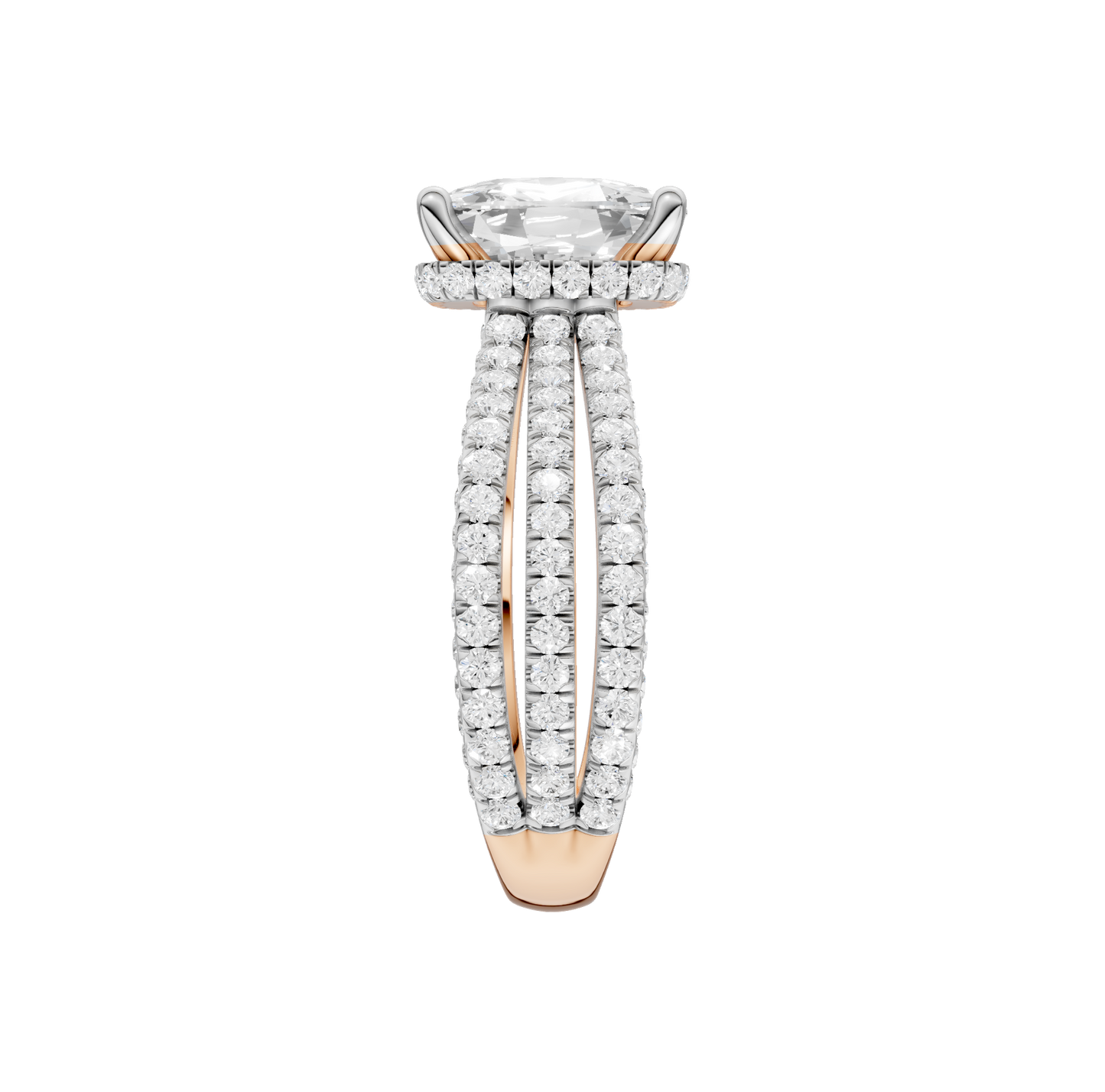 4.00ct Elongated Cushion Certified Lab Diamond Ring