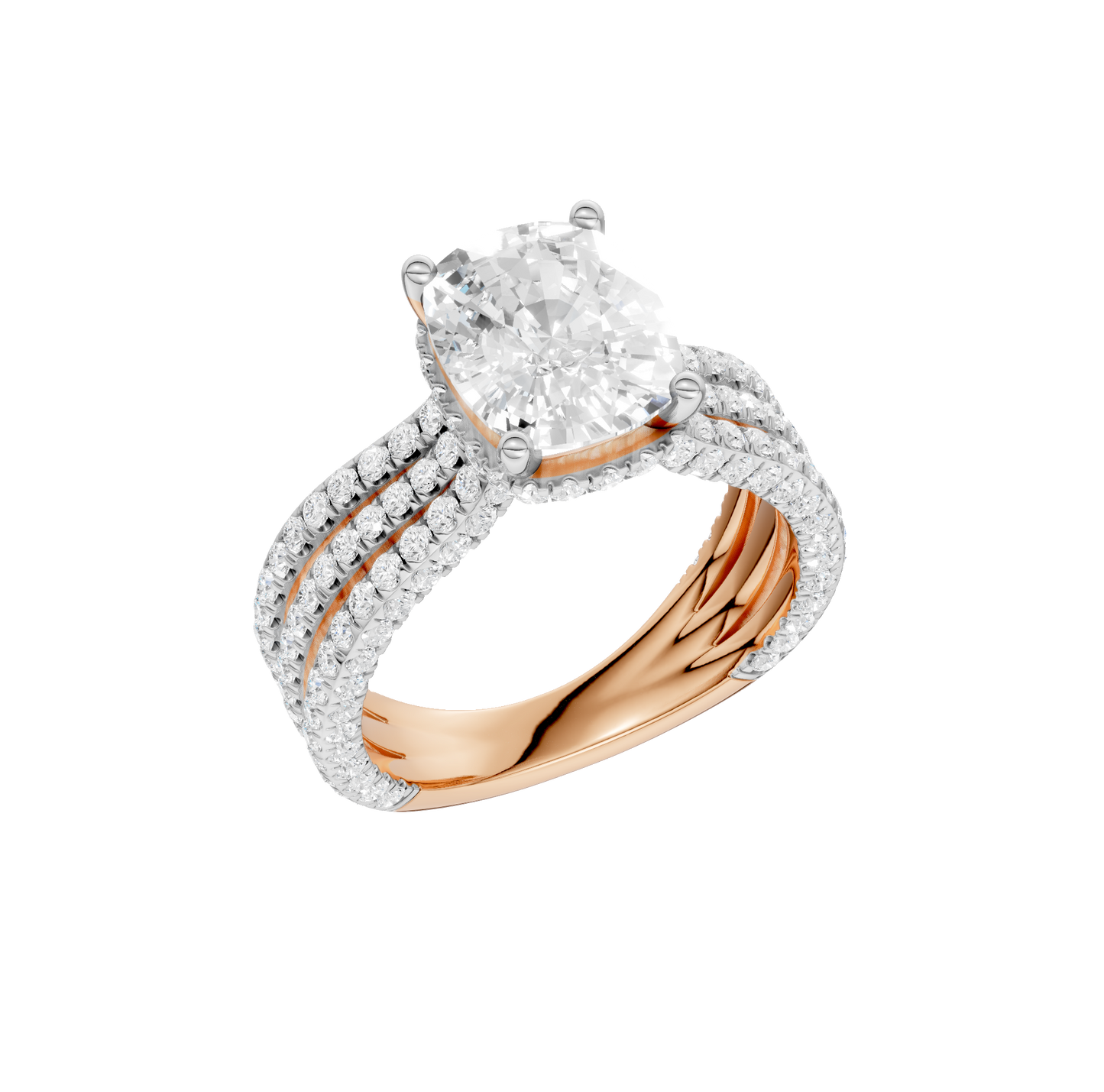 4.00ct Elongated Cushion Certified Lab Diamond Ring