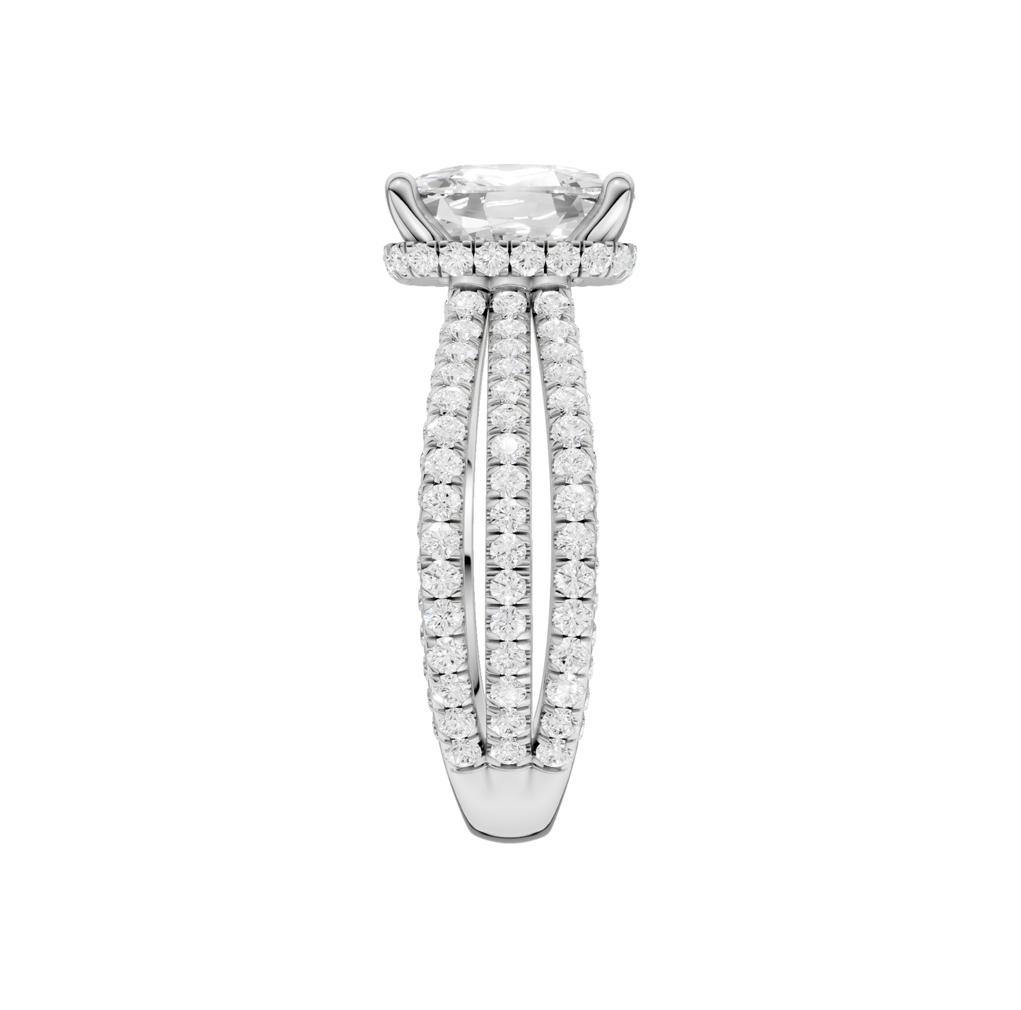 4.00ct Elongated Cushion Certified Lab Diamond Ring