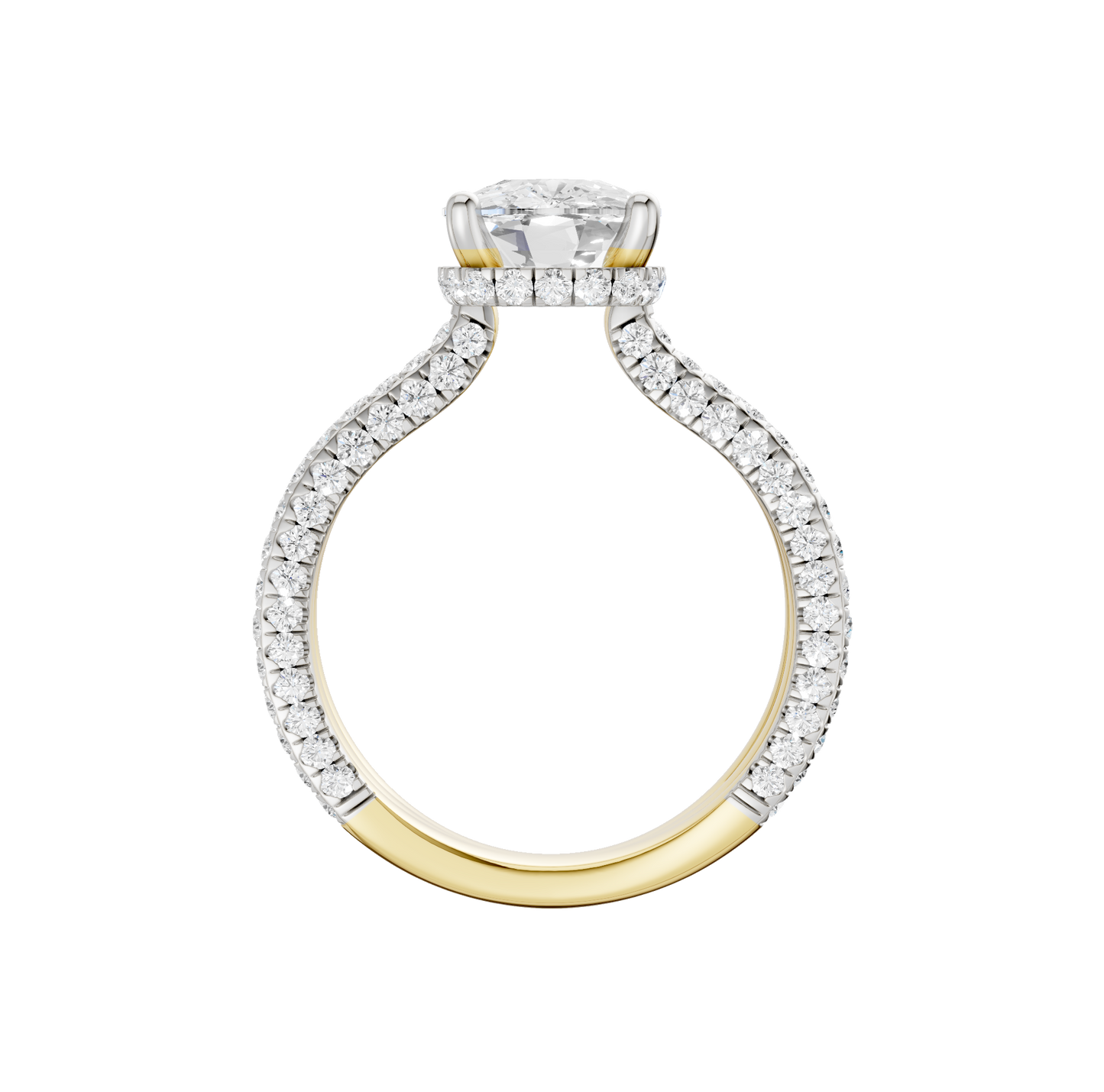 4.00ct Elongated Cushion Certified Lab Diamond Ring