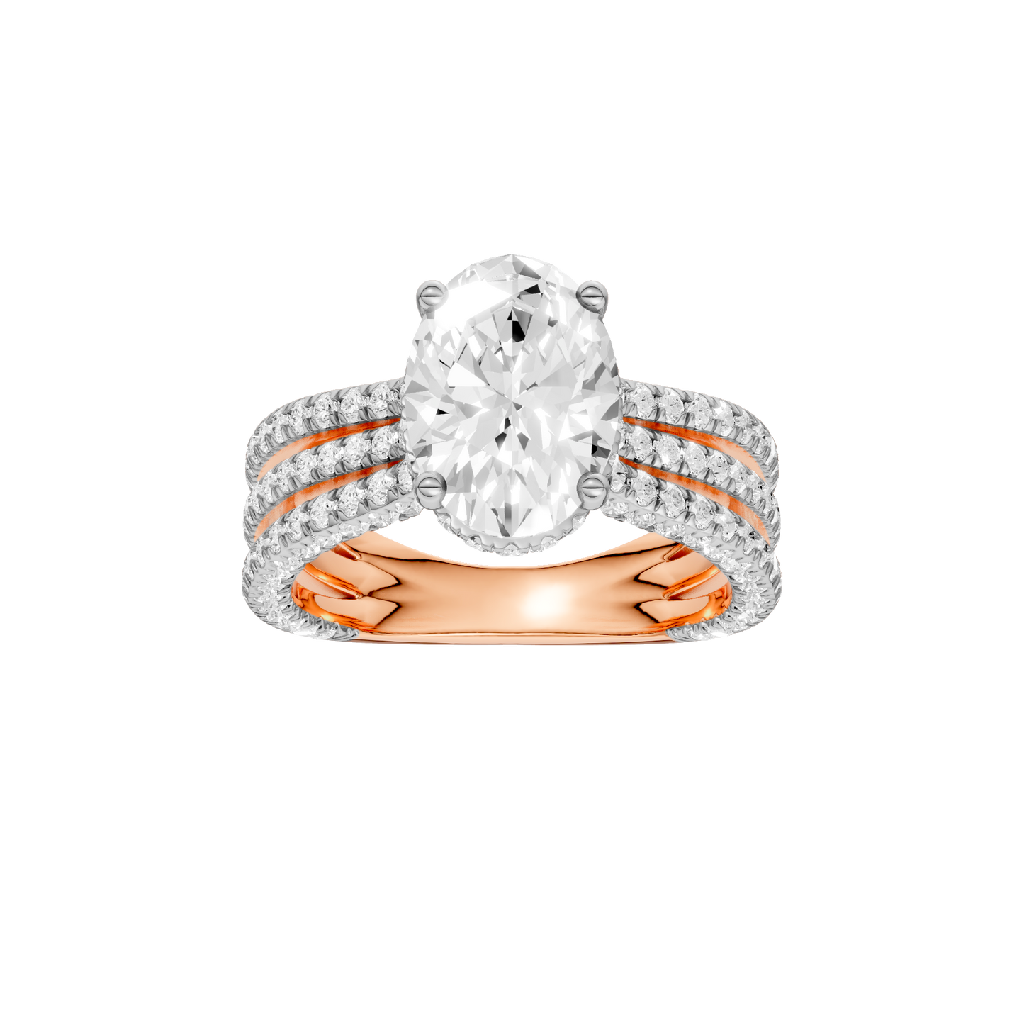 4.00ct Oval Certified Lab Diamond Ring