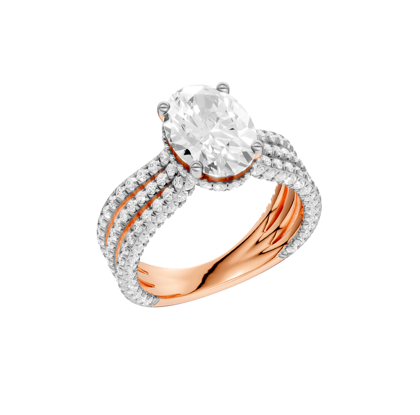 4.00ct Oval Certified Lab Diamond Ring