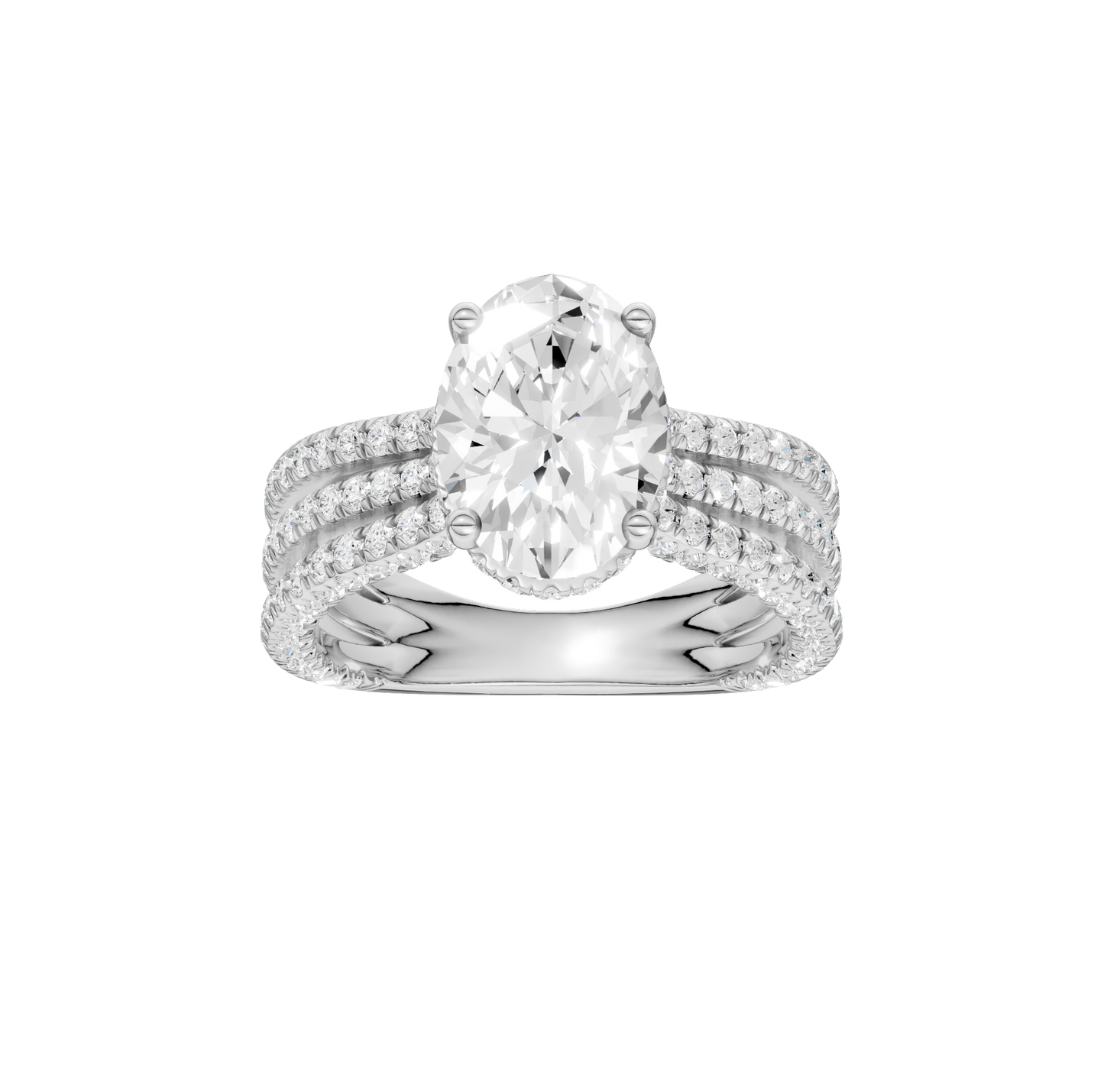 4.00ct Oval Certified Lab Diamond Ring